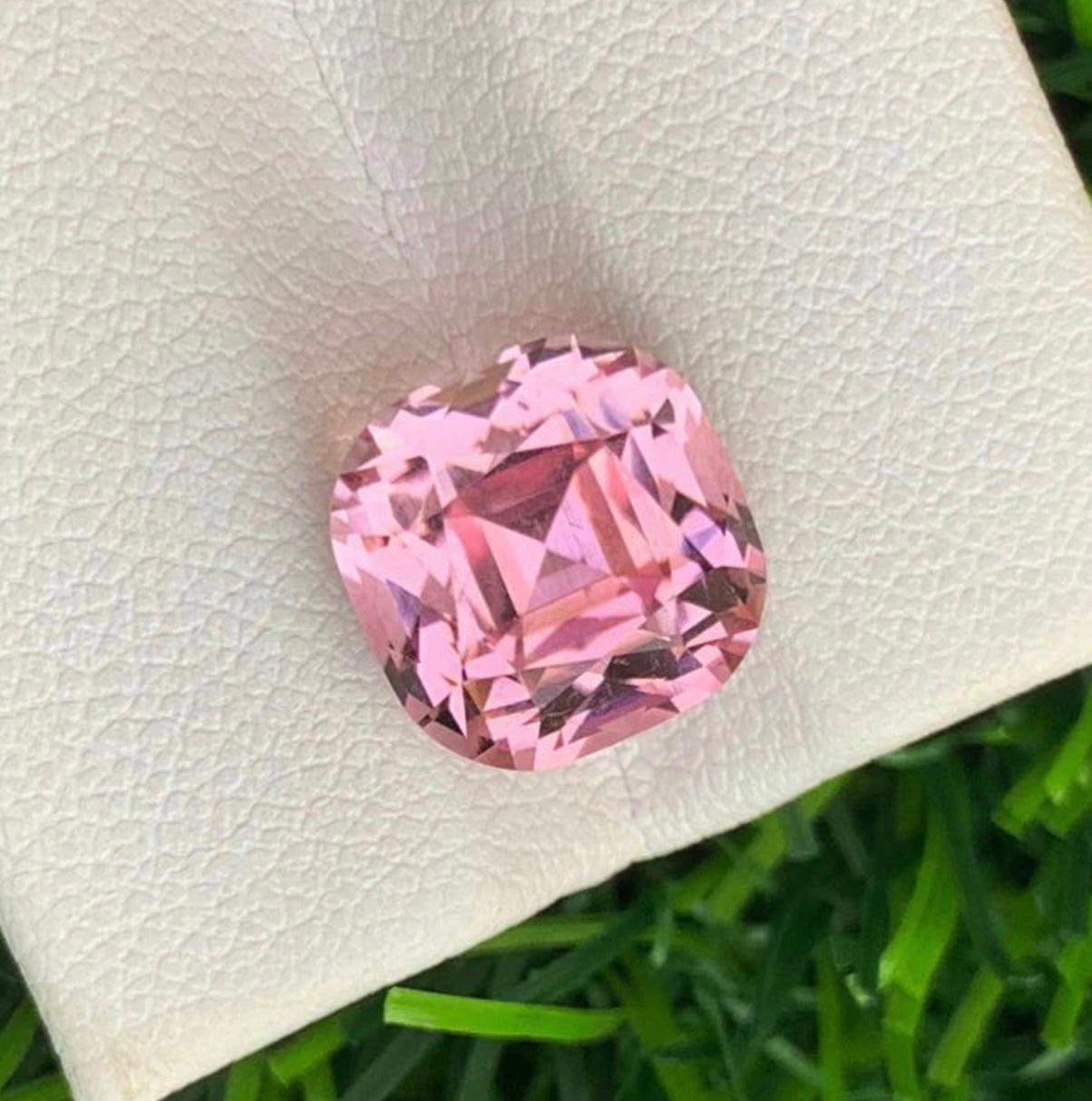 Baby Rosa Natürlicher Turmalin Ring Lose Edelstein 6.90 Ct Cushion Schliff für Schmuck im Zustand „Neu“ im Angebot in Peshawar, PK