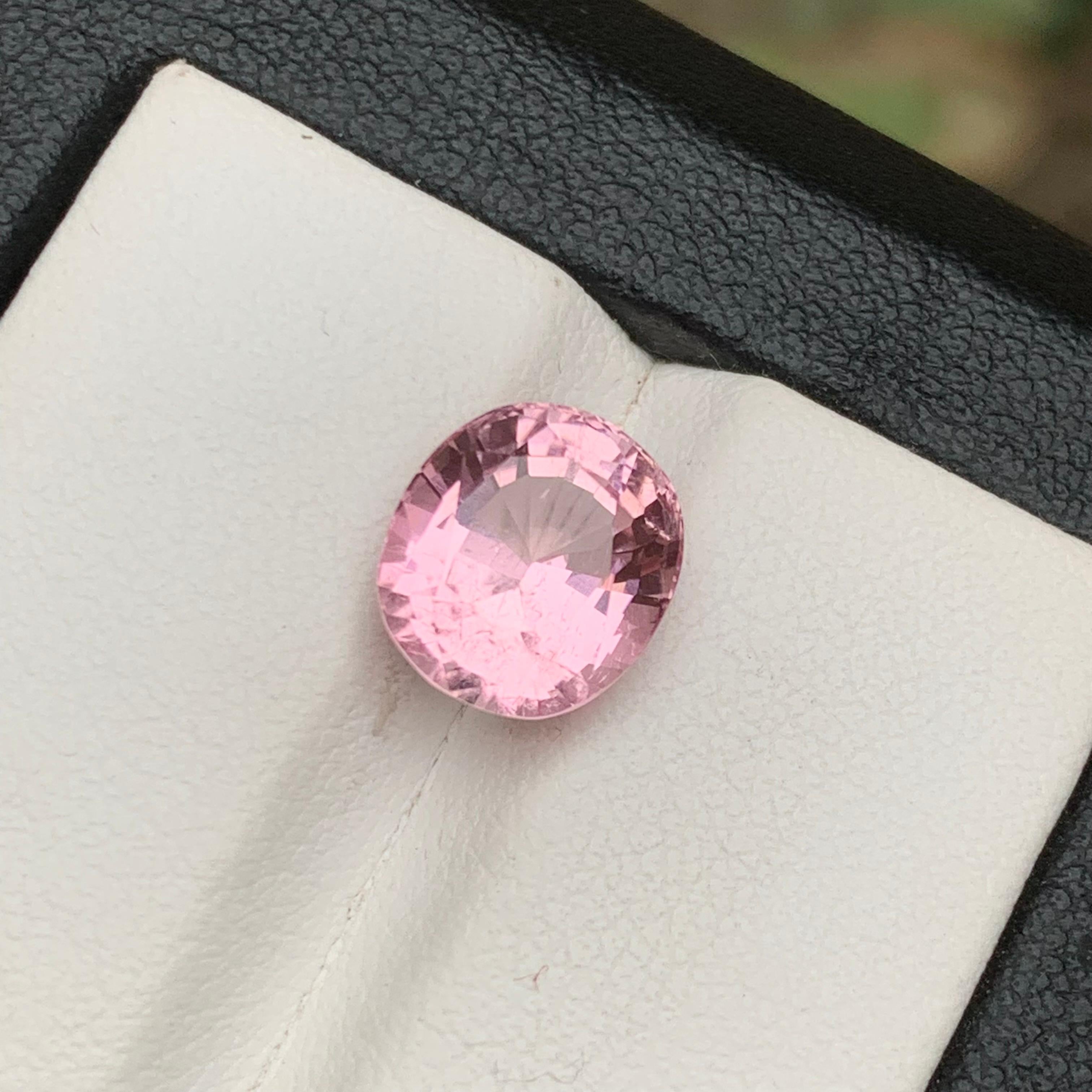 Bague en tourmaline naturelle rose pâle, pendentif pierre précieuse non sertie de 3.75 carats taille coussin en vente 4