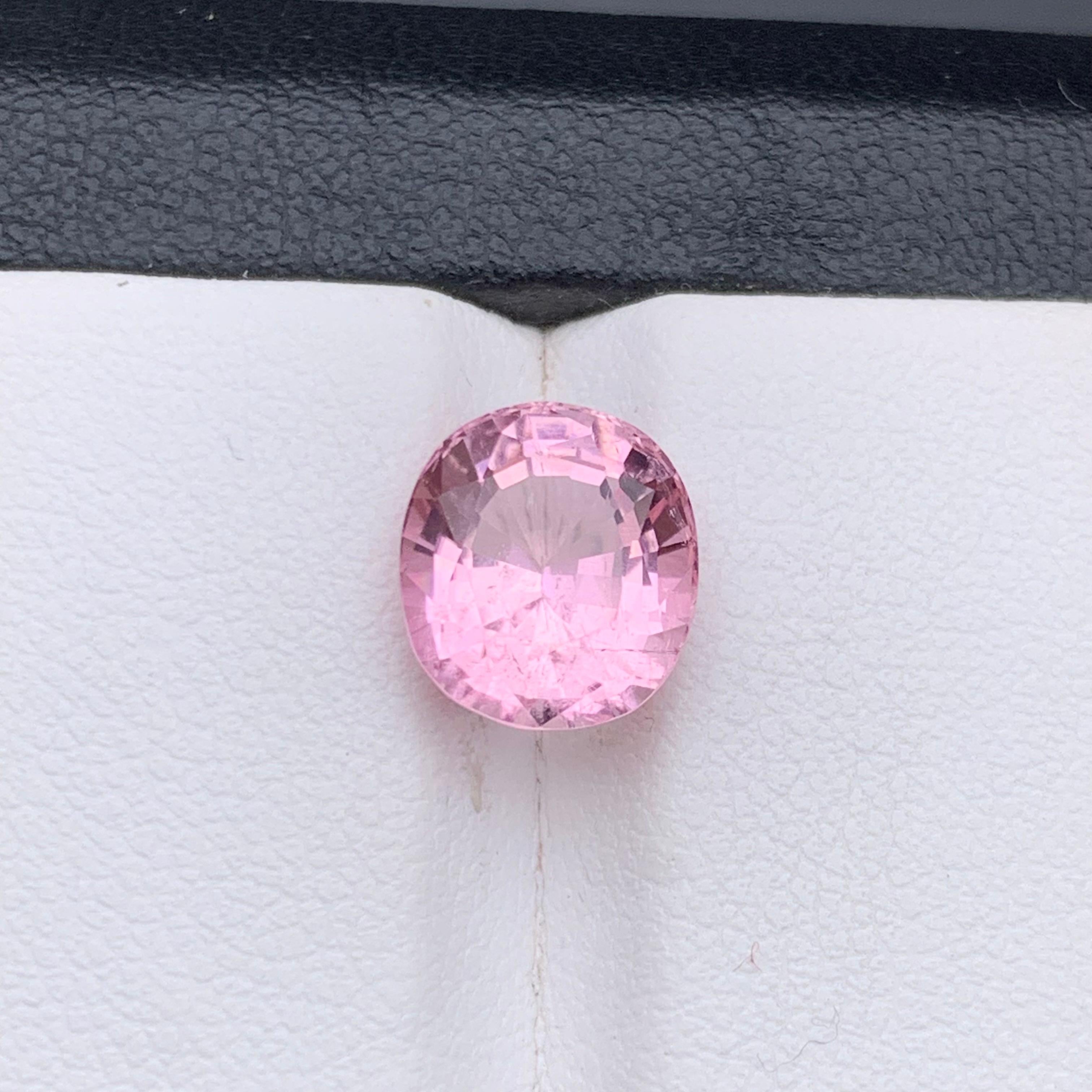 Bague en tourmaline naturelle rose pâle, pendentif pierre précieuse non sertie de 3.75 carats taille coussin en vente 6