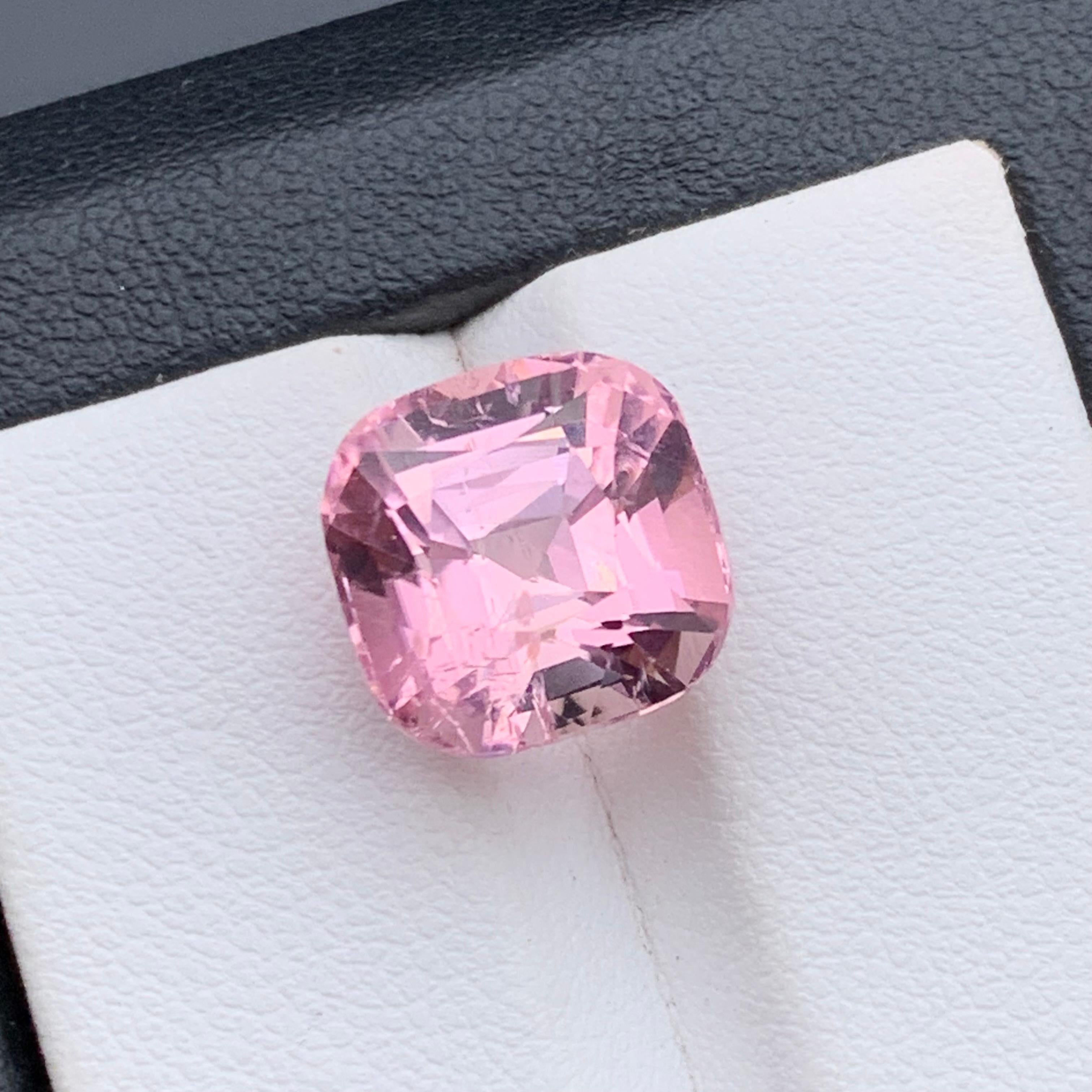Anillo de Turmalina Natural Rosa Bebé, Colgante Gema Suelta 8,35 Quilates Corte Cojín en venta 4