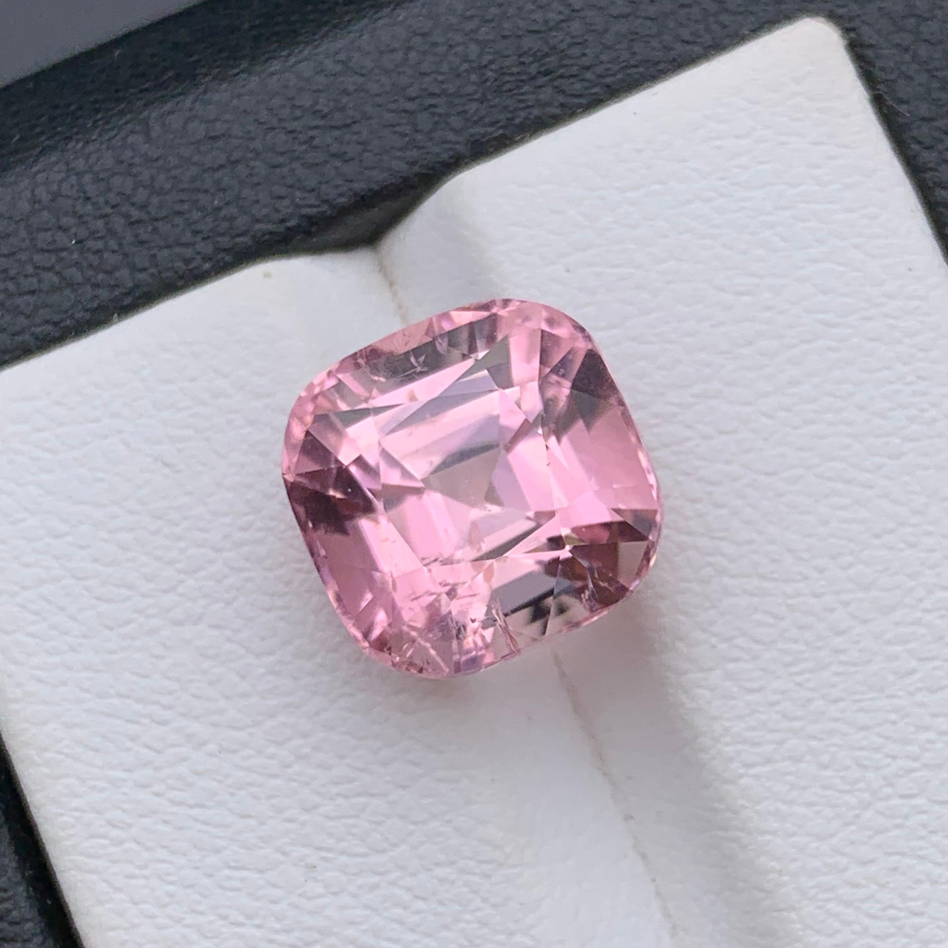 Anillo de Turmalina Natural Rosa Bebé, Colgante Gema Suelta 8,35 Quilates Corte Cojín en venta 7