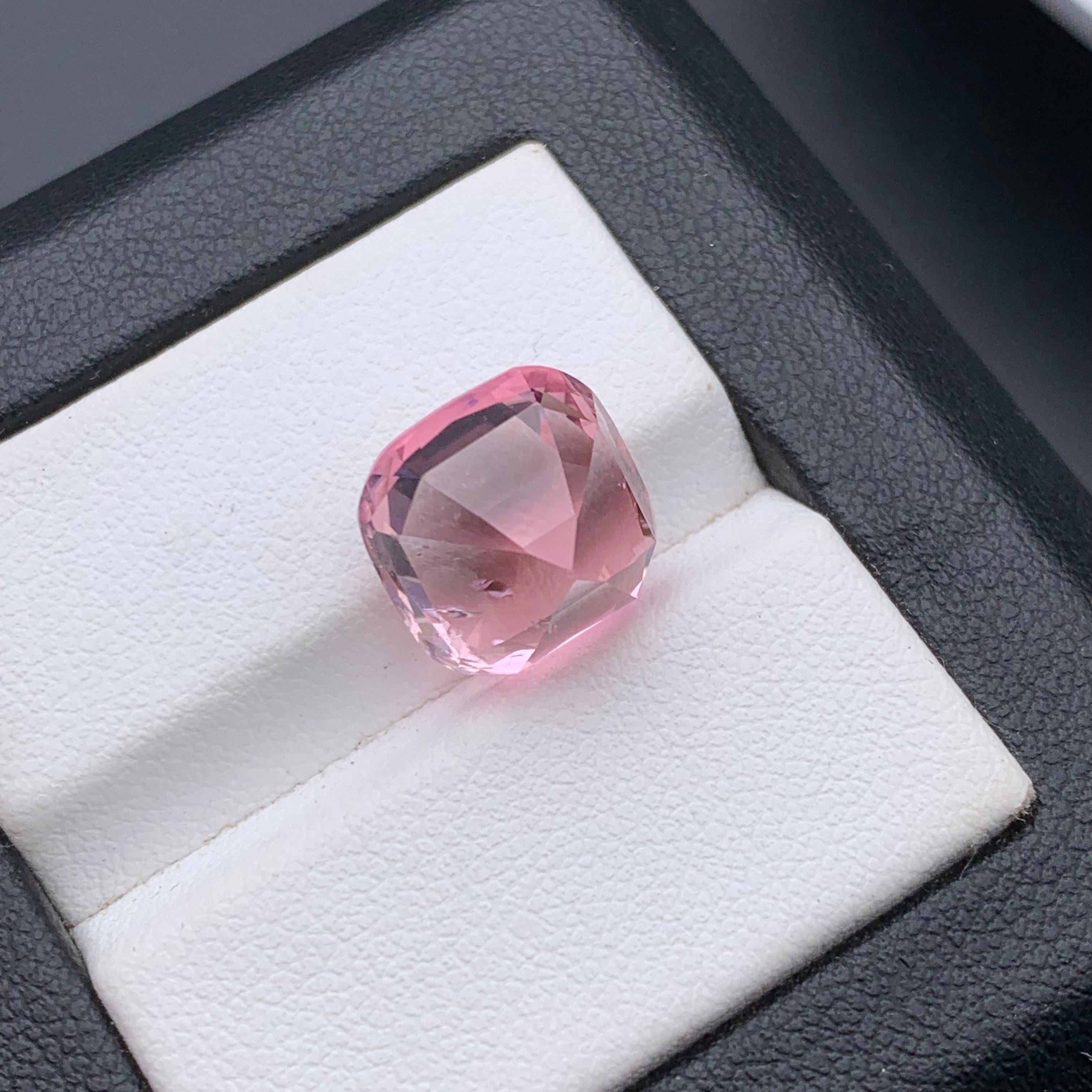 Anillo de Turmalina Natural Rosa Bebé, Colgante Gema Suelta 8,35 Quilates Corte Cojín en venta 1