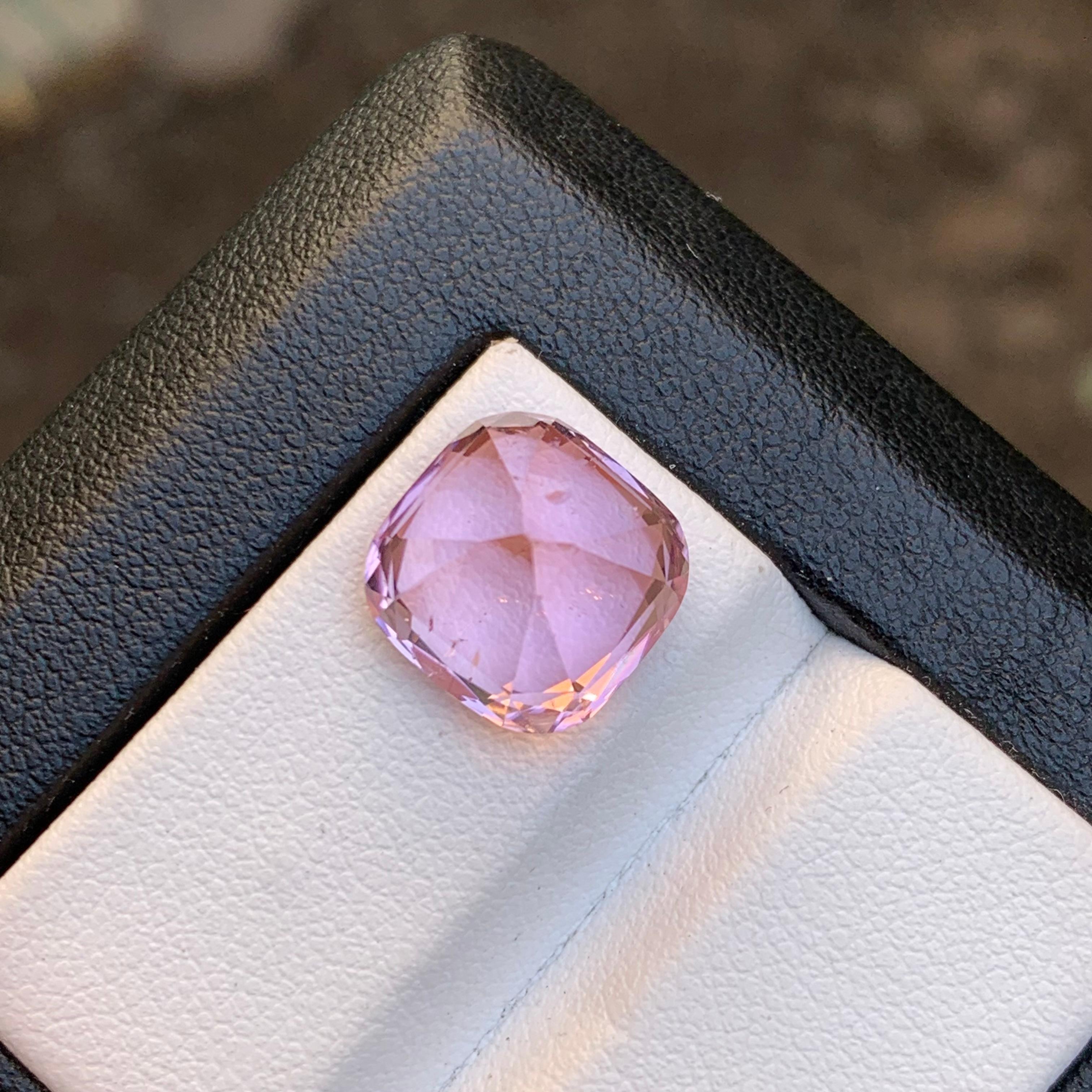 Anillo de Turmalina Natural Rosa Bebé, Colgante Gema Suelta 8,35 Quilates Corte Cojín en venta 3