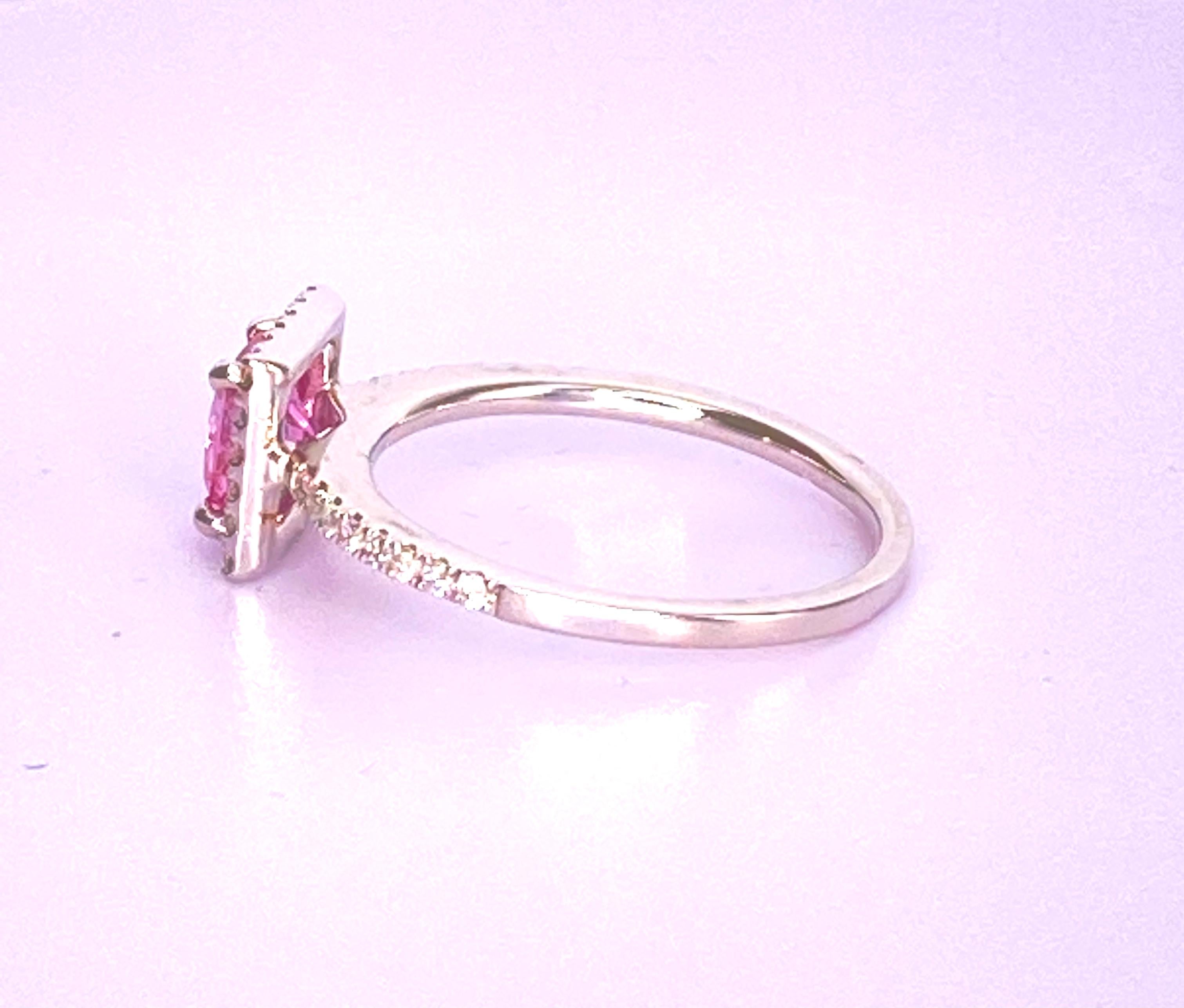 Art Deco Baby Pink Sapphire Ring For Sale