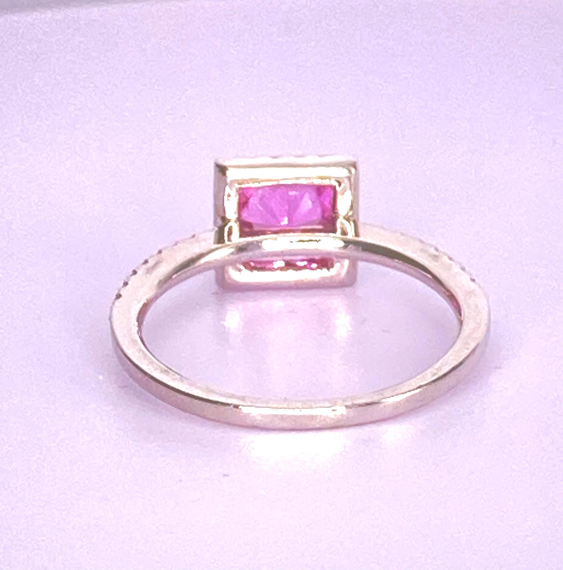 Cushion Cut Baby Pink Sapphire Ring For Sale