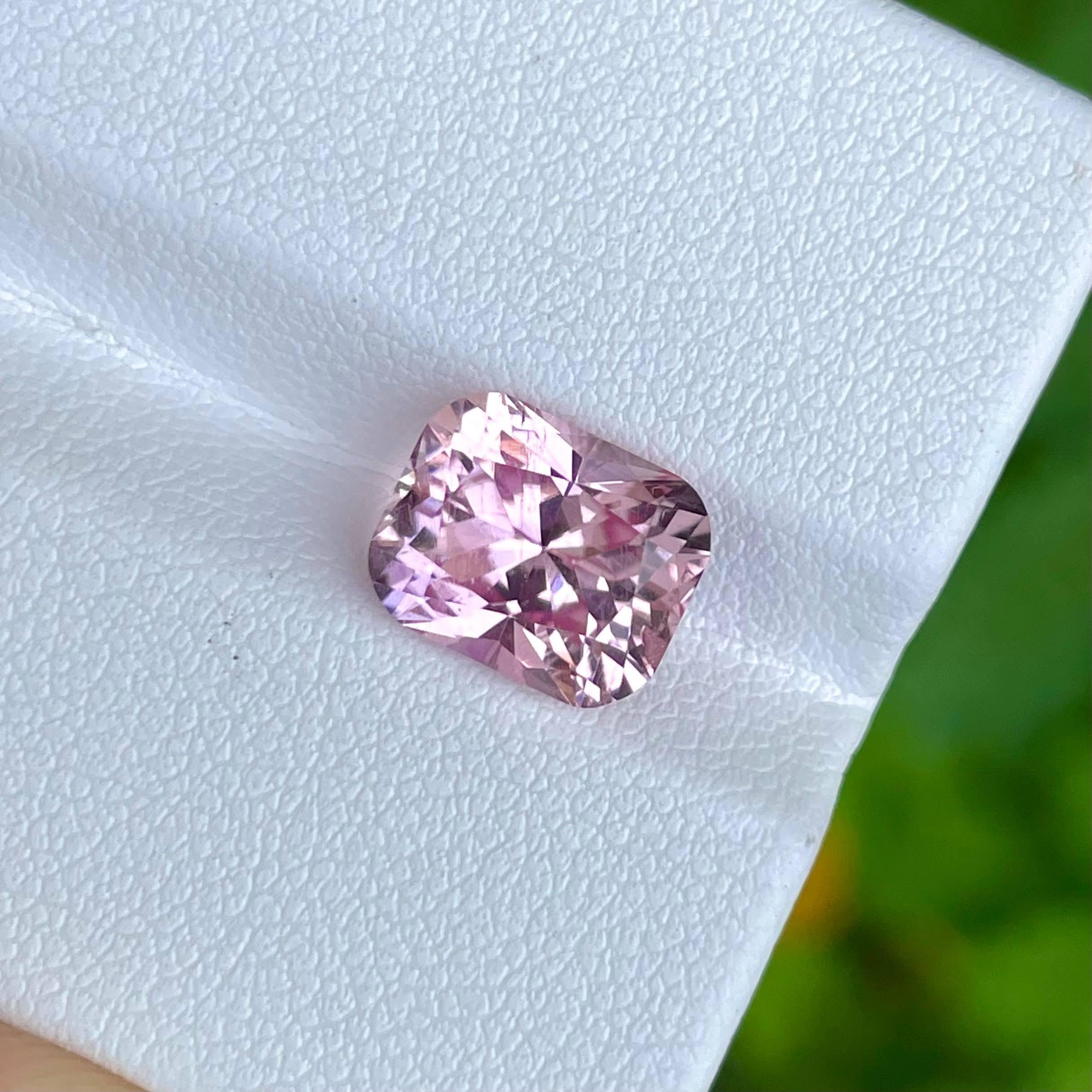 Baby Pink Tourmaline Stone 3.80 Carats Mix Brilliant Cut Gemstone From Nigeria In New Condition In Bangkok, TH