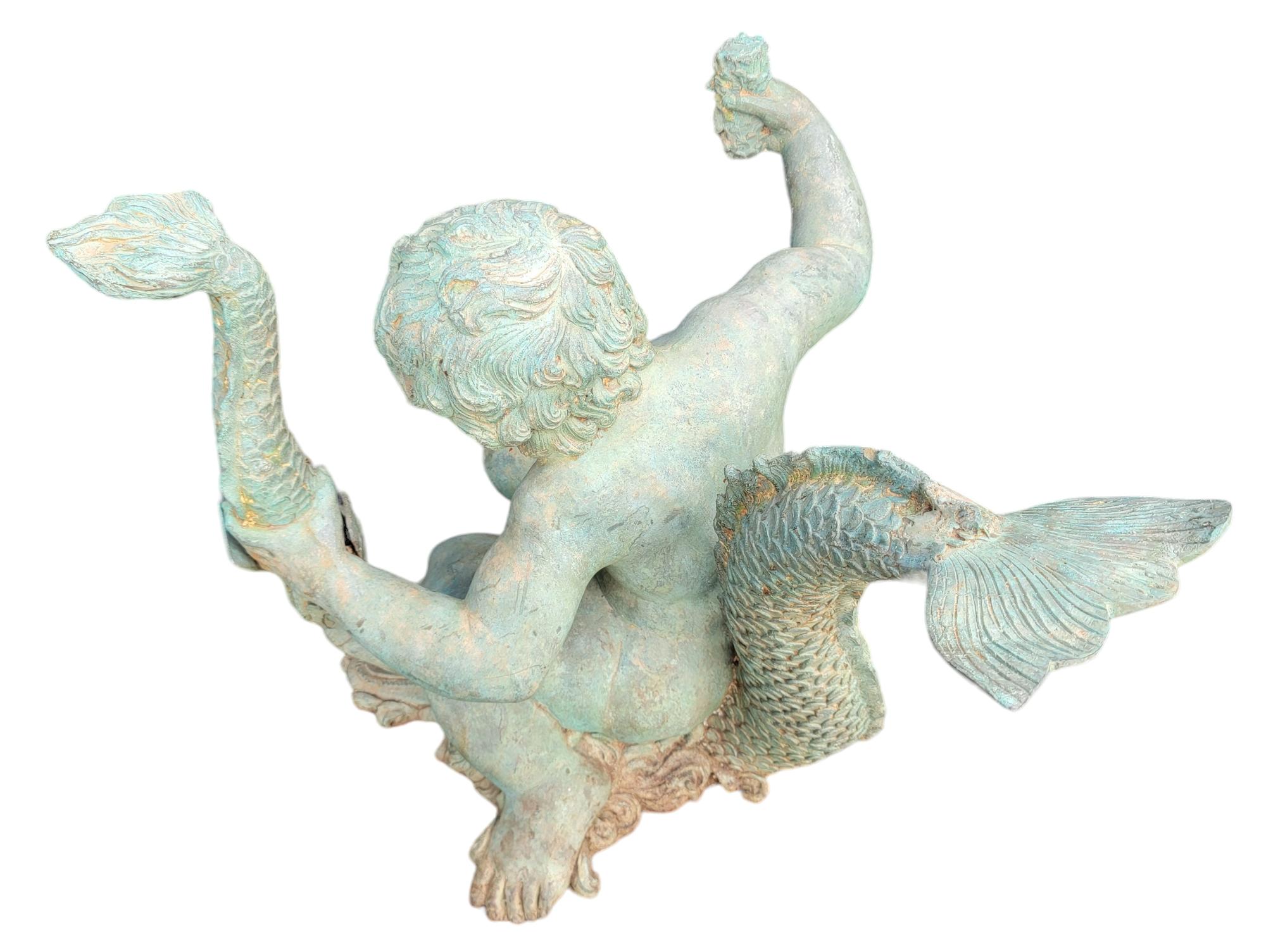 Mid-20th Century Bronze Baby Poseidon Table Base For Sale