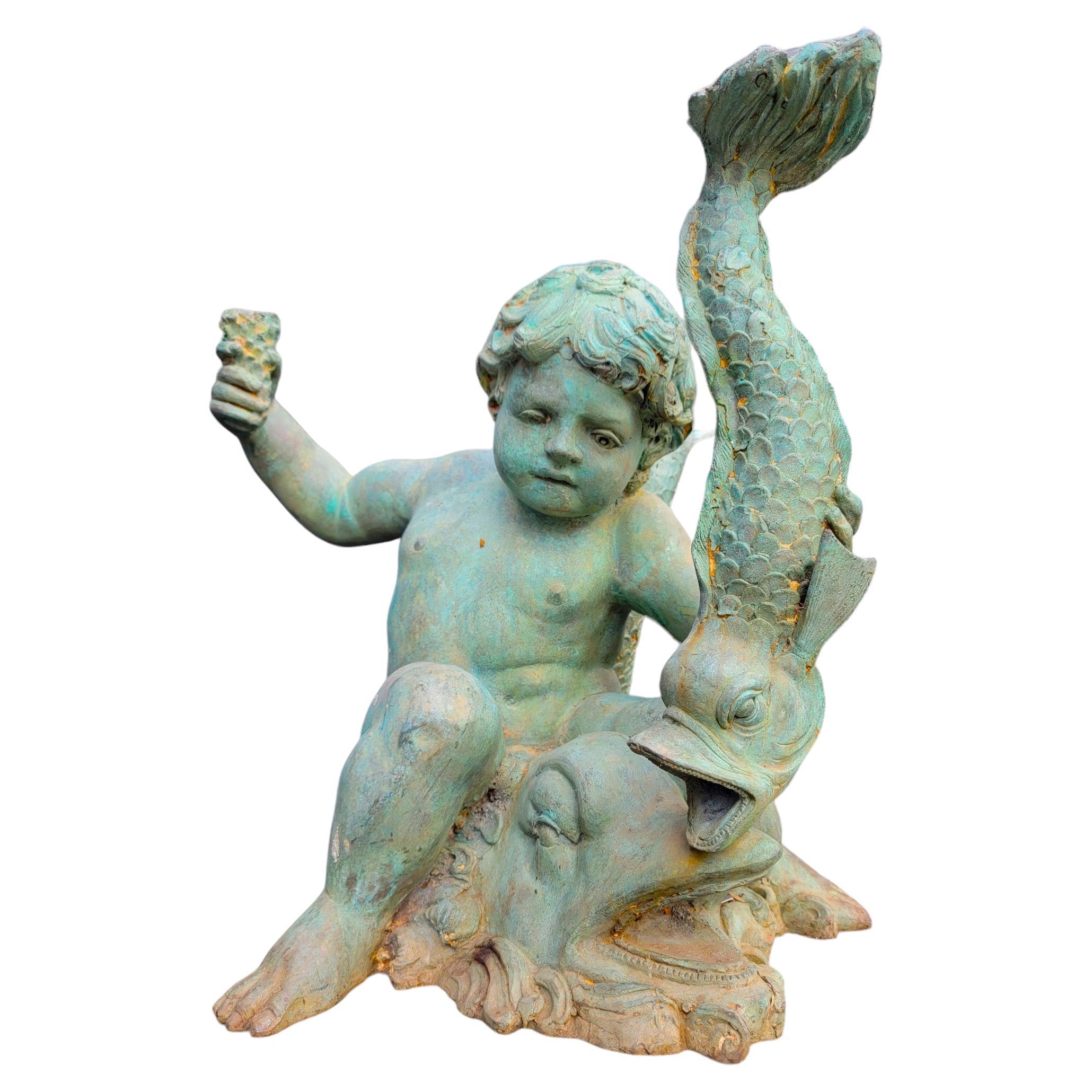Base de table Baby Poseidon en bronze