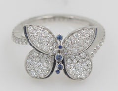 Graff Baby Princess Butterfly with Diamonds and Light Blue Sapphires Ring