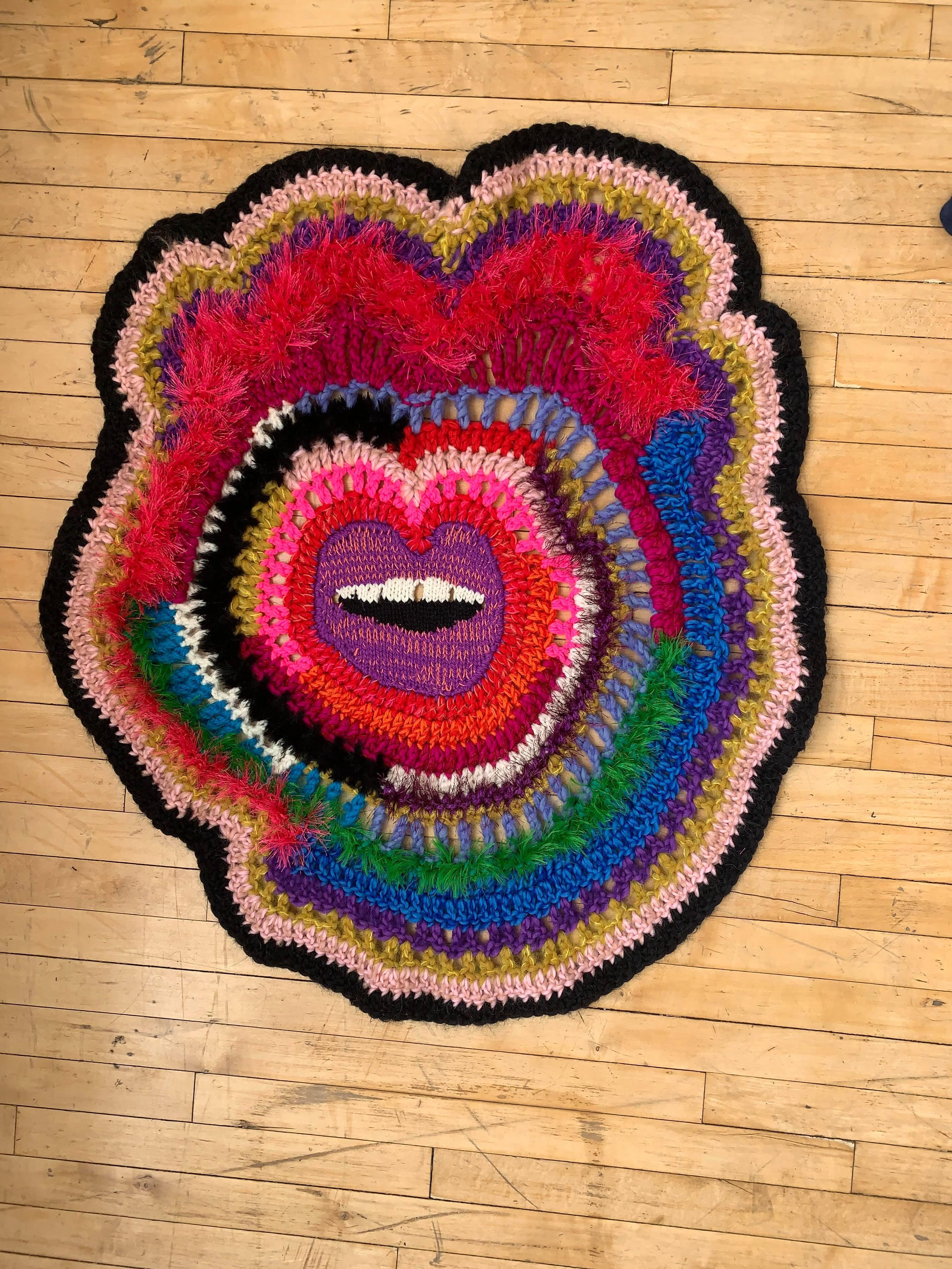 Baby Purple Lips by Paris Essex, Blanket or Throw  In New Condition In New York, NY