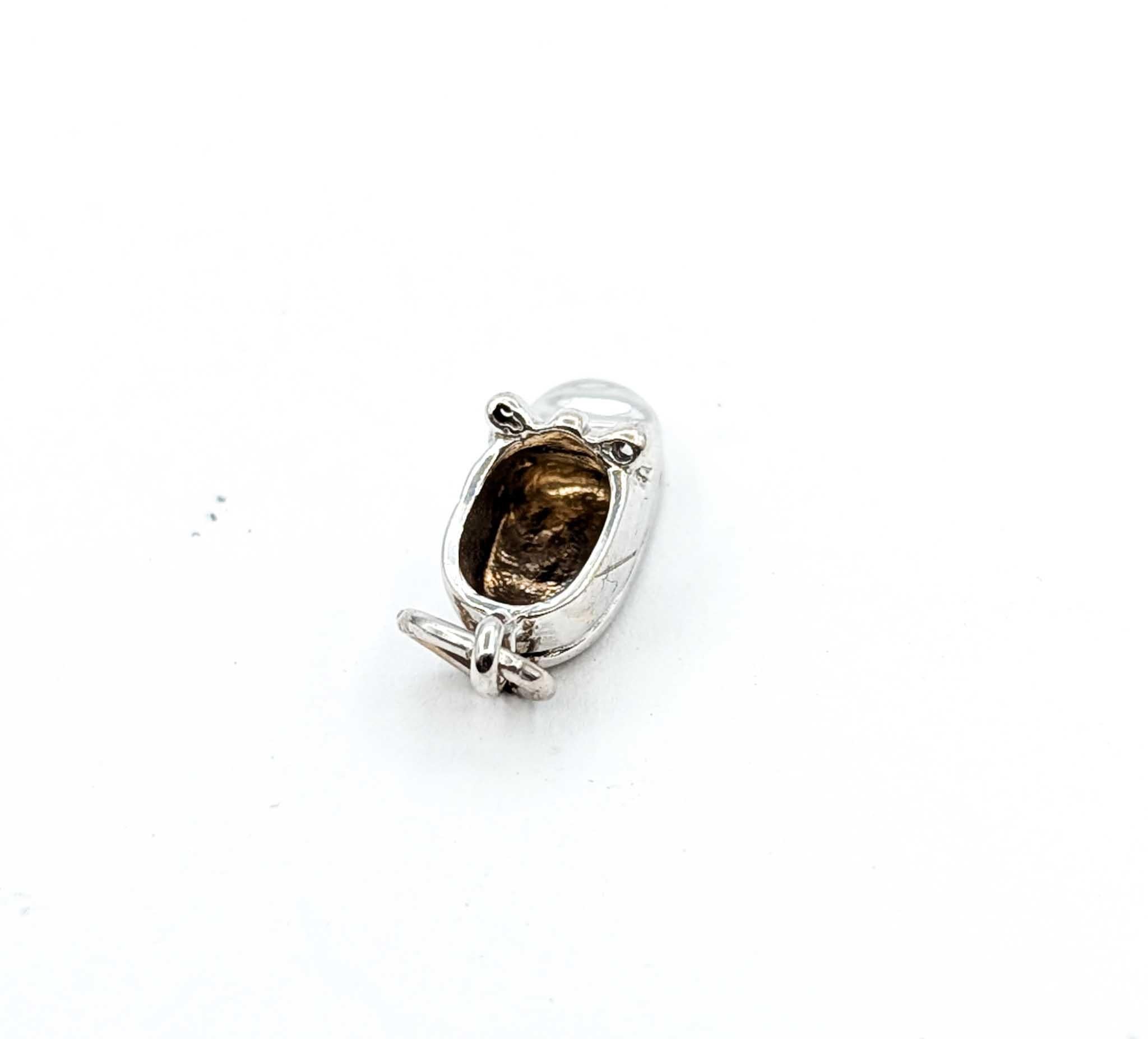 Baby Shoe Pendant in 14k White Gold In Excellent Condition For Sale In Bloomington, MN