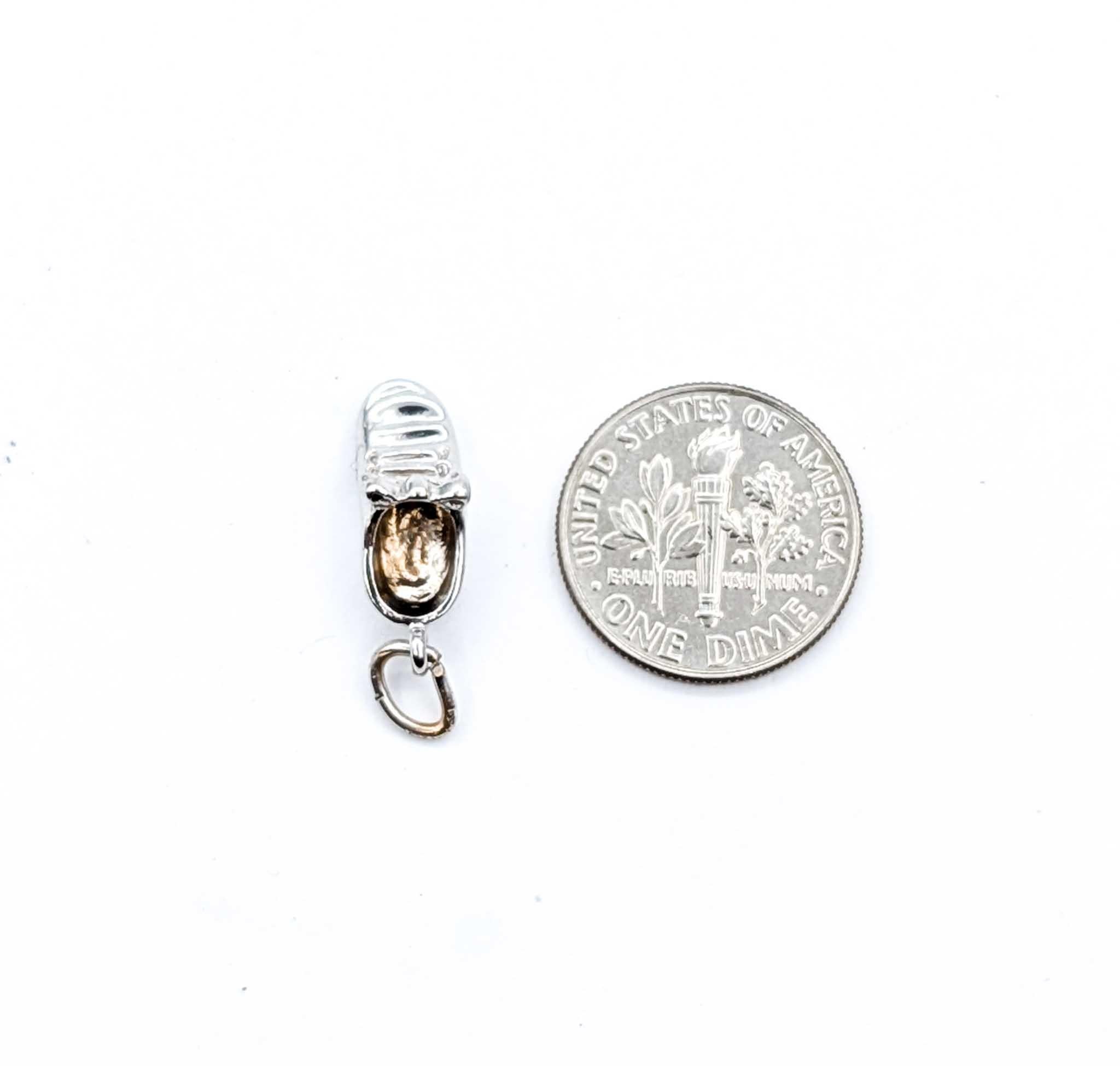 Women's Baby Shoe Pendant in 14k White Gold For Sale