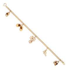 Baby Shoe Themed 3D Charm Yellow Gold Baby Bracelet