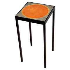 Baby Side Table with a Red Dot Ceramic Tile by Roger Capron