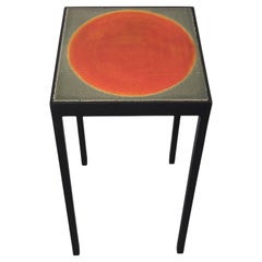 Vintage Baby Side Table with Orange Dot Roger Capron Tile