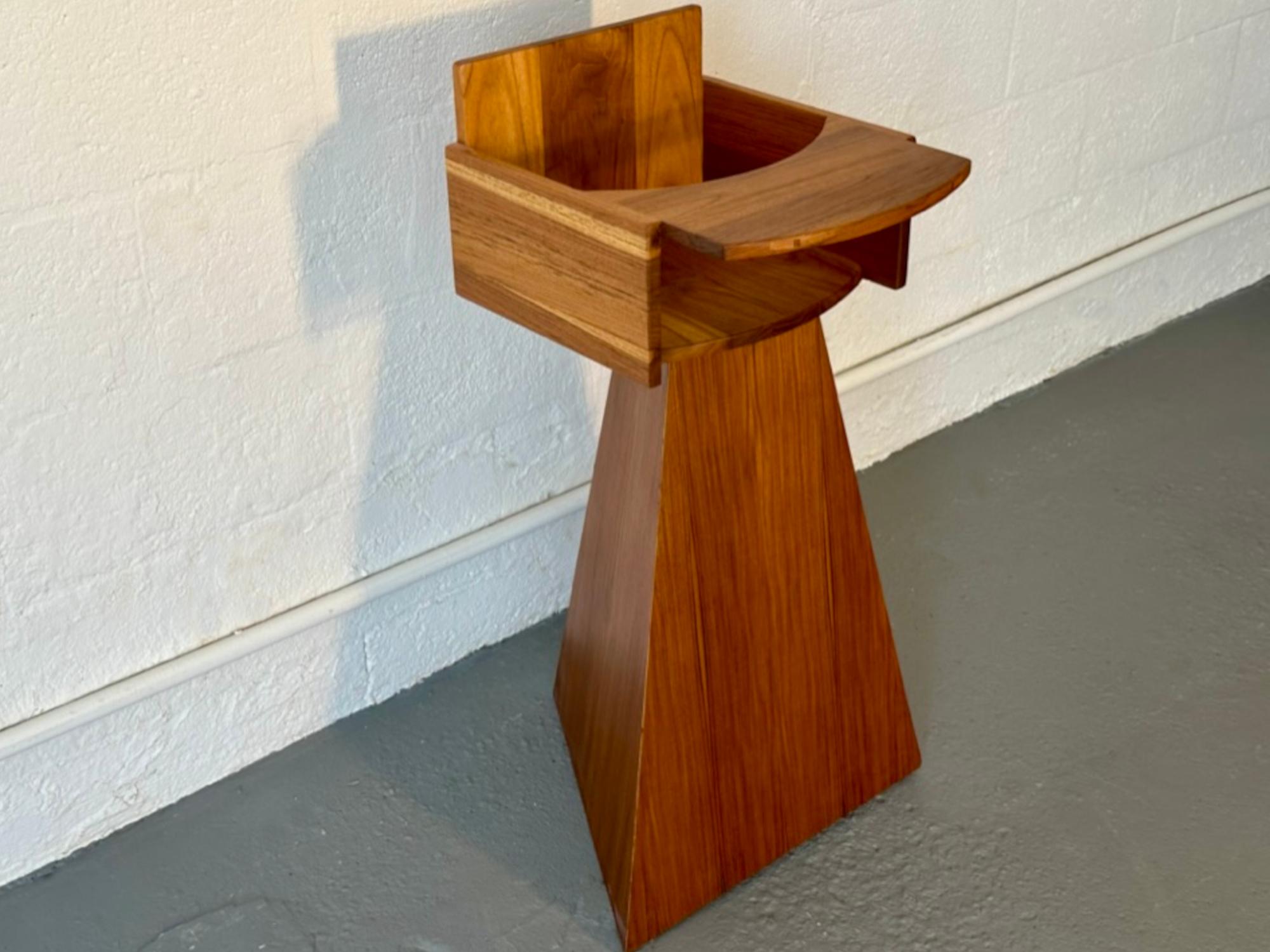 Hand-Crafted Baby Teak High Chair, Designed and Handcrafted by Rafael Calvo For Sale