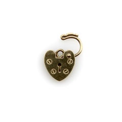 Baby Vintage 9K Gold Heart Padlock Charm