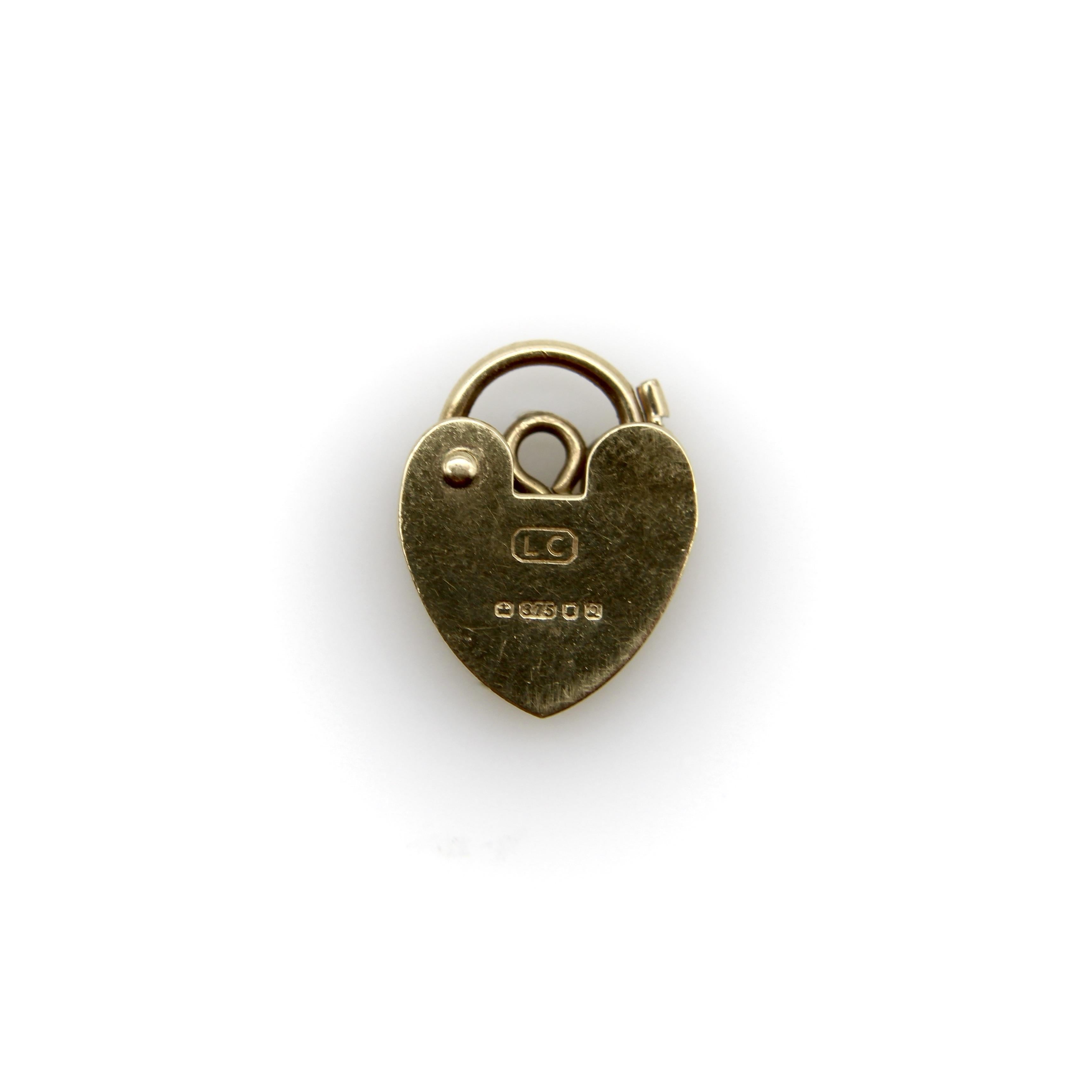 Modern Baby Vintage 9K Gold Heart Padlock Charm