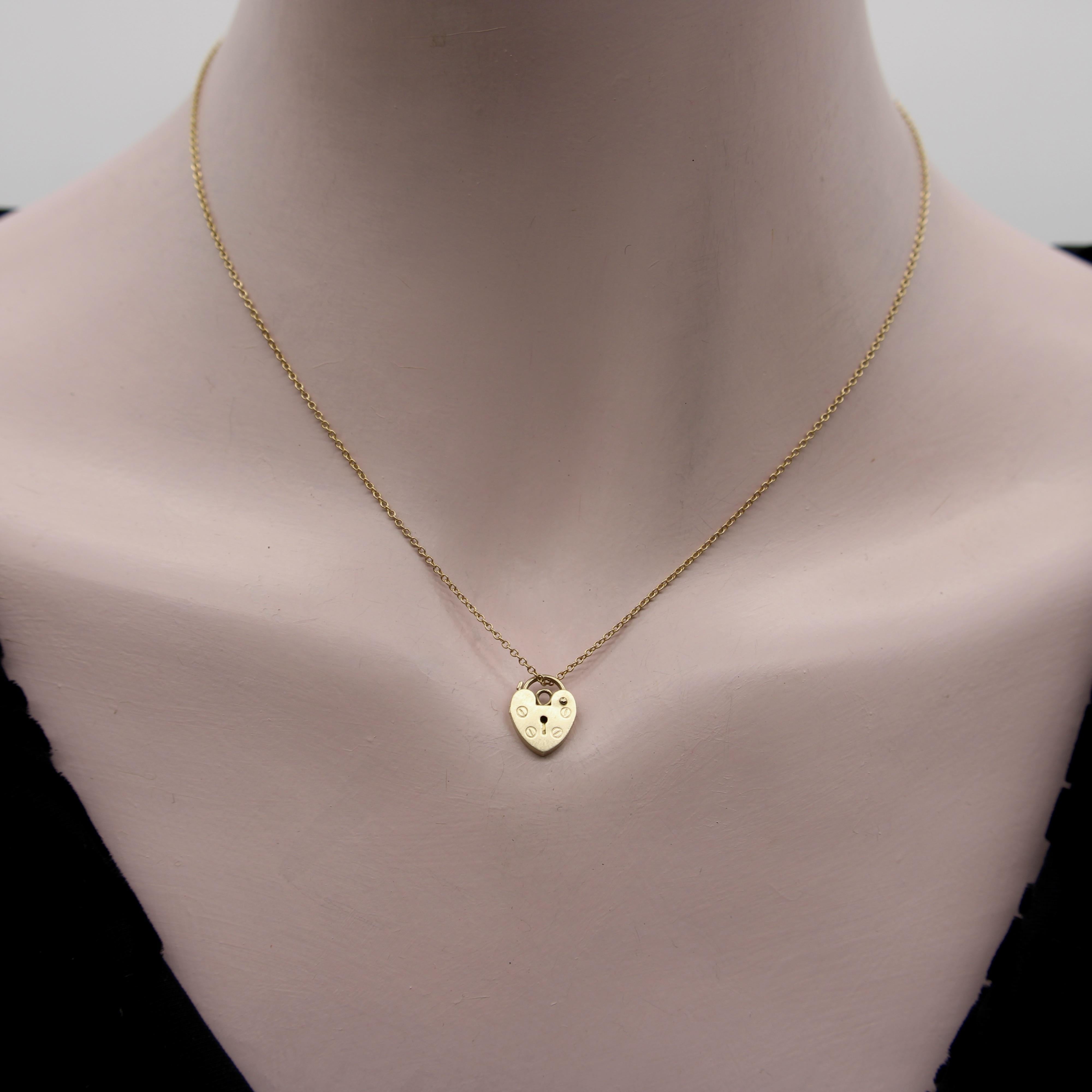 Baby Vintage 9K Gold Heart Padlock Charm 3