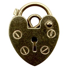 Baby Vintage 9K Gold Heart Padlock Charm