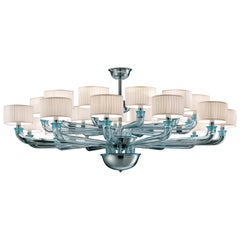 Lustre Babylon 5599 24 en chrome foncé et abat-jour blanc:: par Barovier&Toso