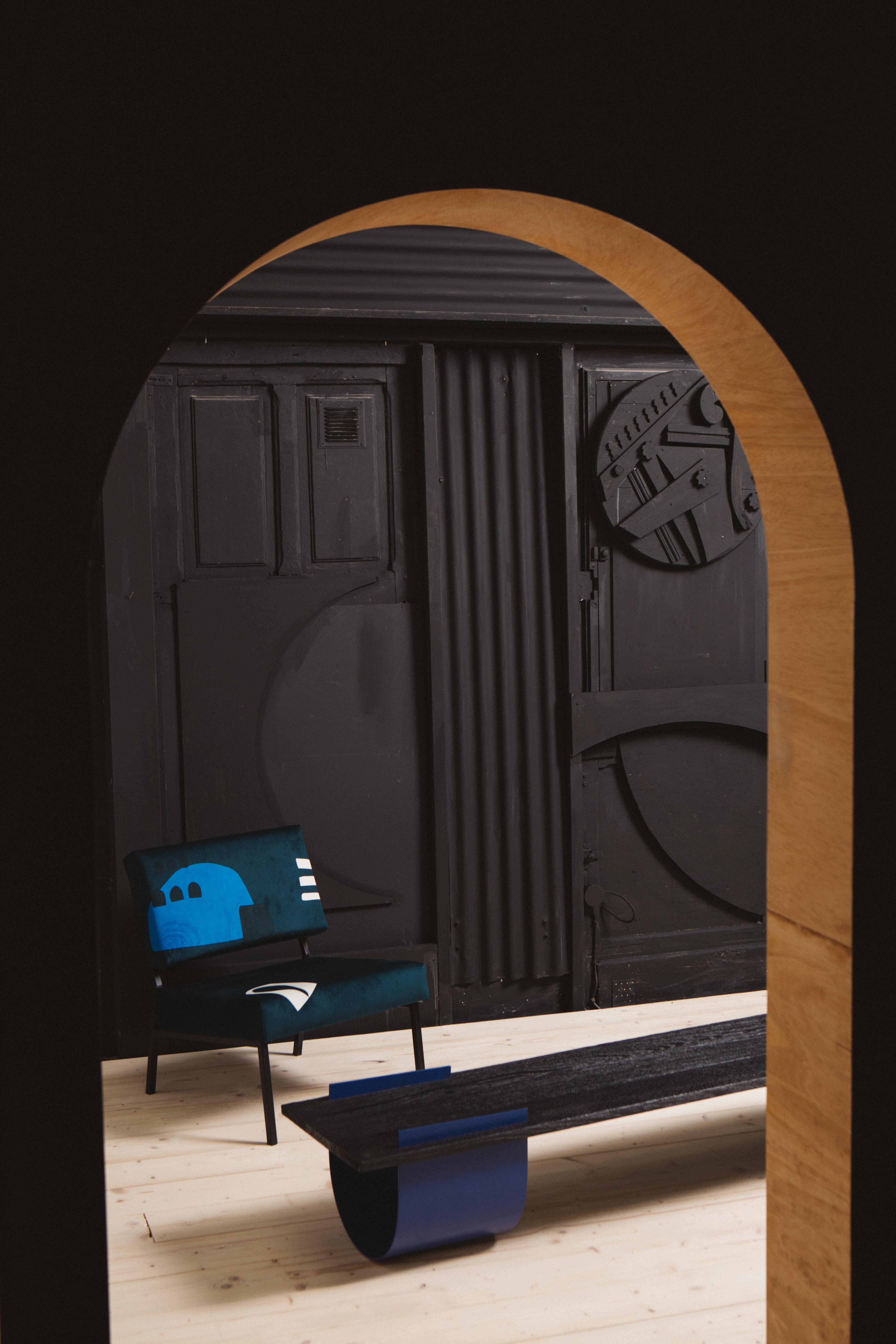 Babylone Blue O2 Armchair by Babel Brune In New Condition For Sale In Geneve, CH