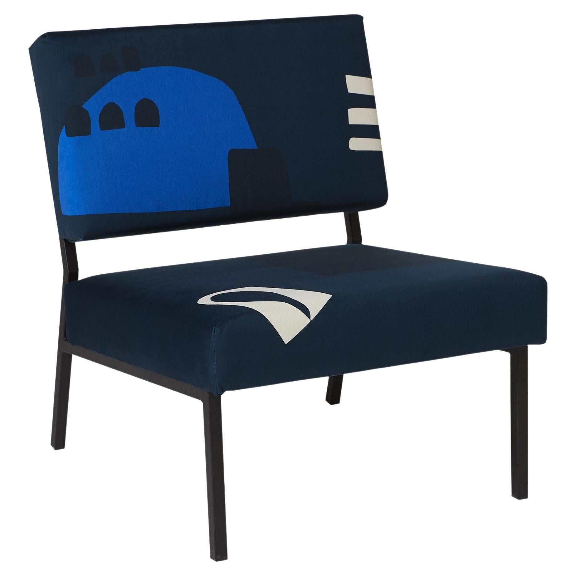 Babylone Blue O2 Armchair by Babel Brune For Sale