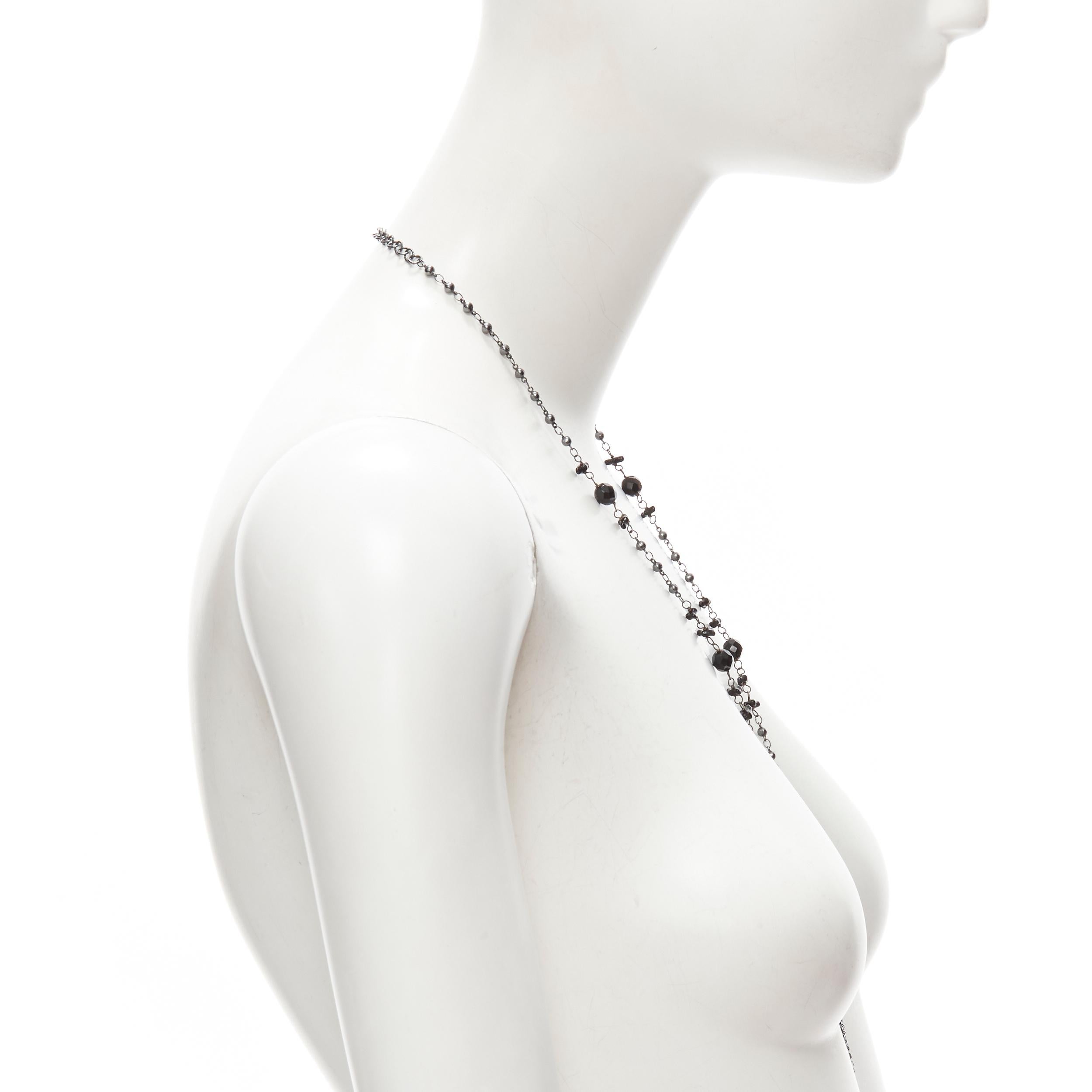 black beaded cross necklace
