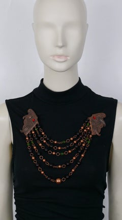 Babylone Paris Vintage Antiqued Copper Toned Double Brooch