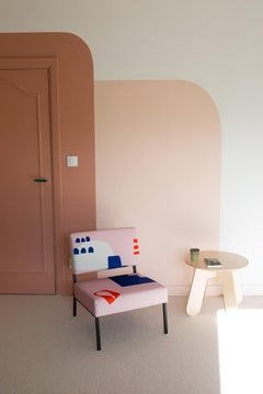 Fauteuil O2 Babylone rose par Babel Brune