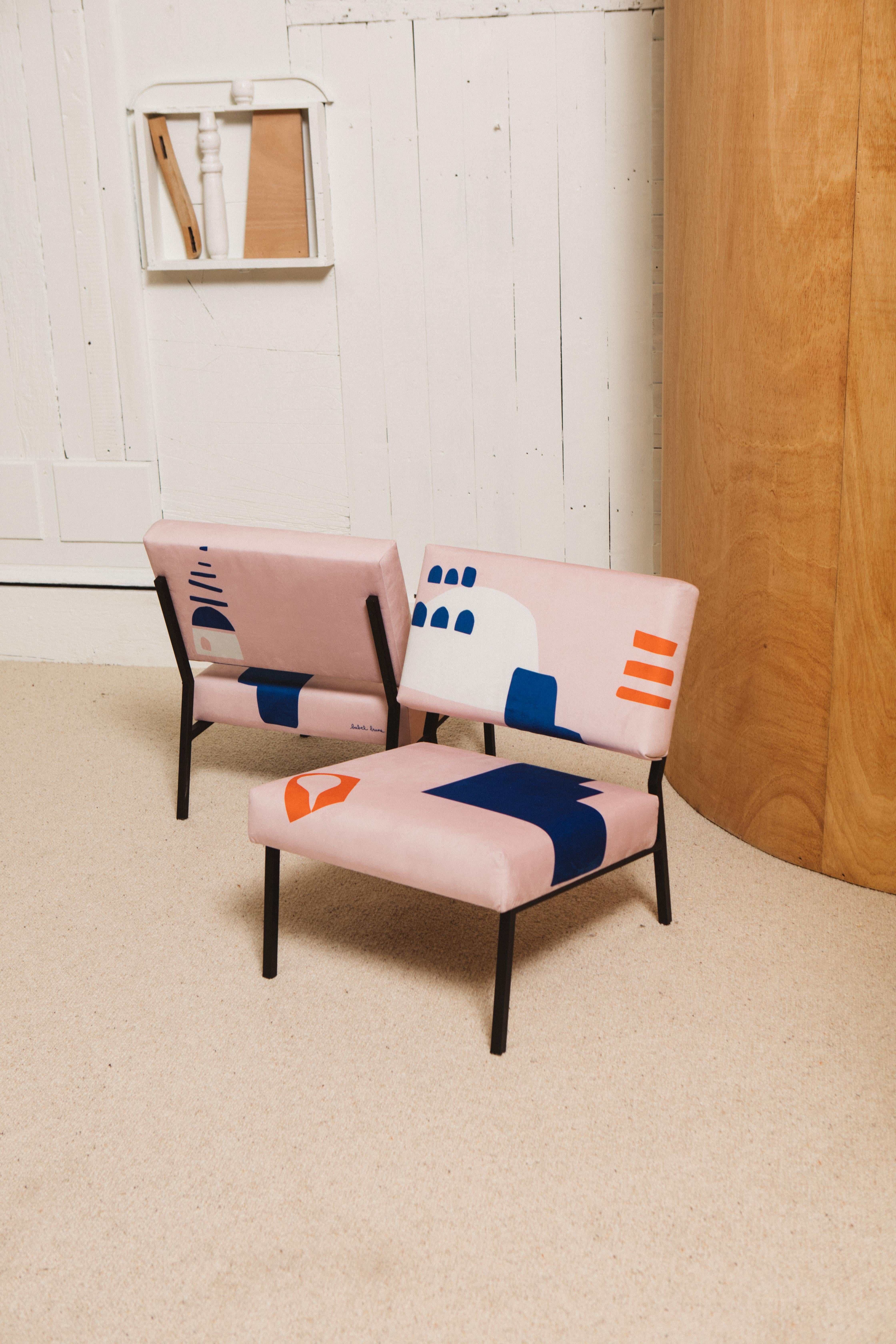 Babylone Pink O2 Armchair by Babel Brune In New Condition For Sale In Geneve, CH