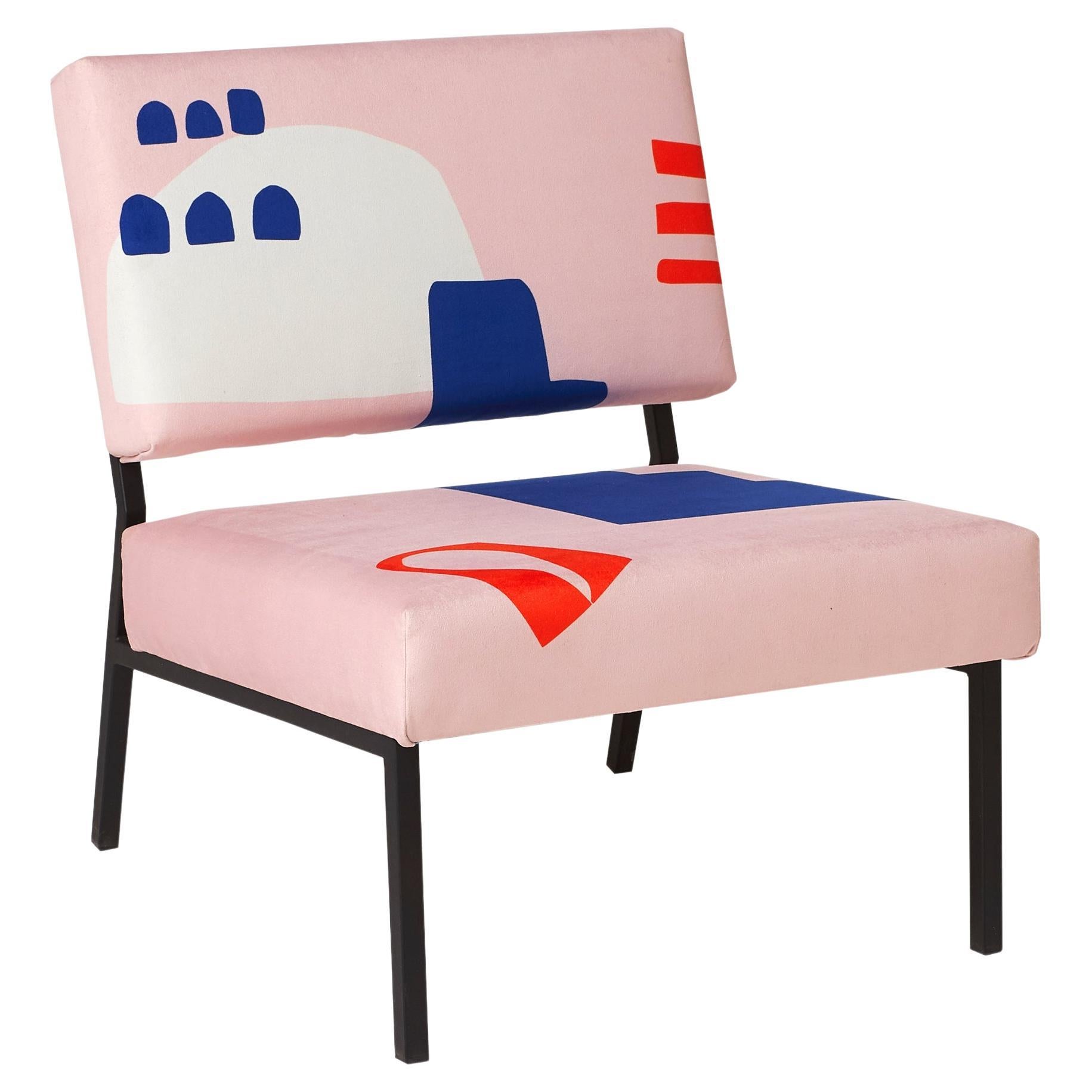 Babylone Pink O2 Armchair by Babel Brune For Sale