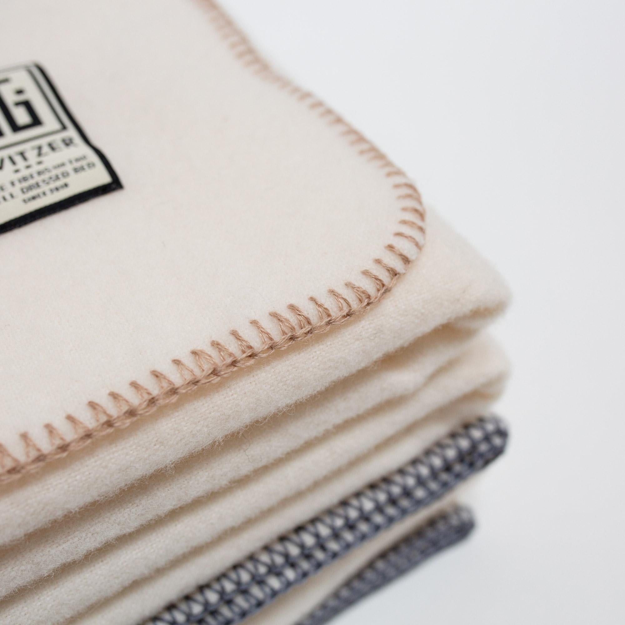 American Baby's First Blanket in Lambswool & Cashmere, Monogram Gift For Sale