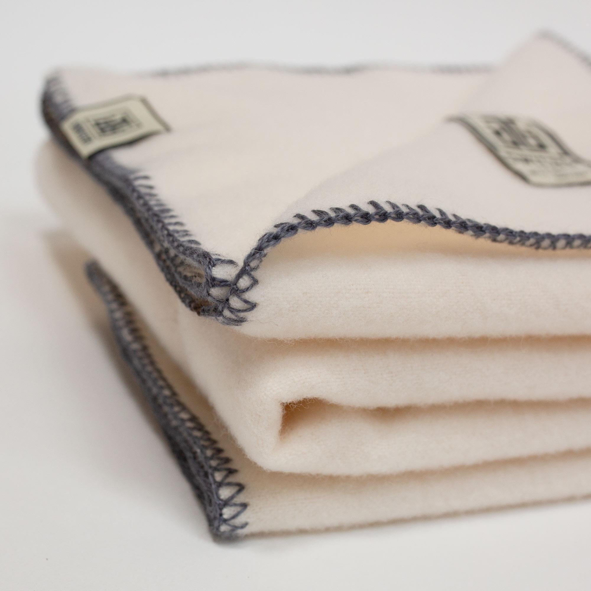 Woven Baby's First Blanket in Lambswool & Cashmere, Monogram Gift For Sale
