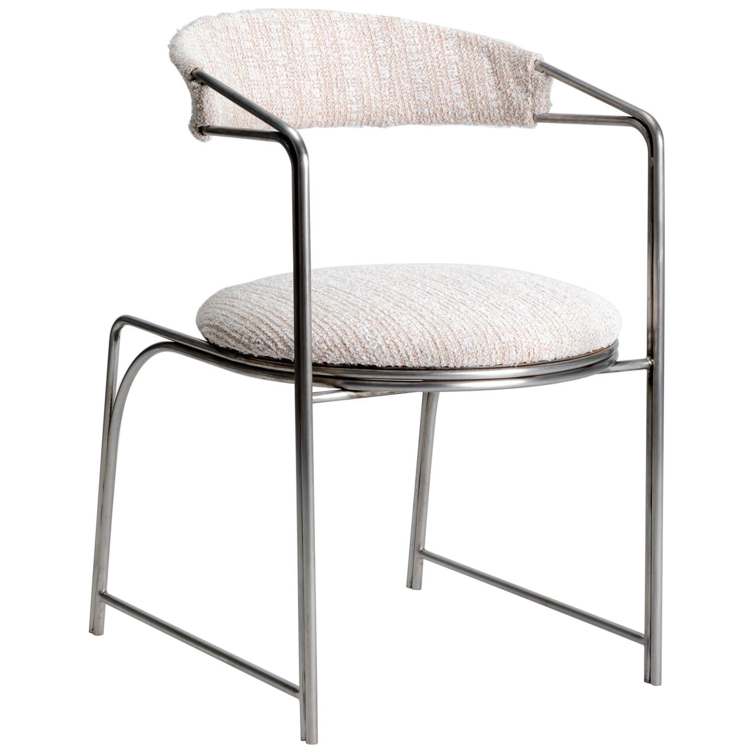 Bacall, Indoor/Outdoor Polished Stainless Steel Dining Chair by Laun