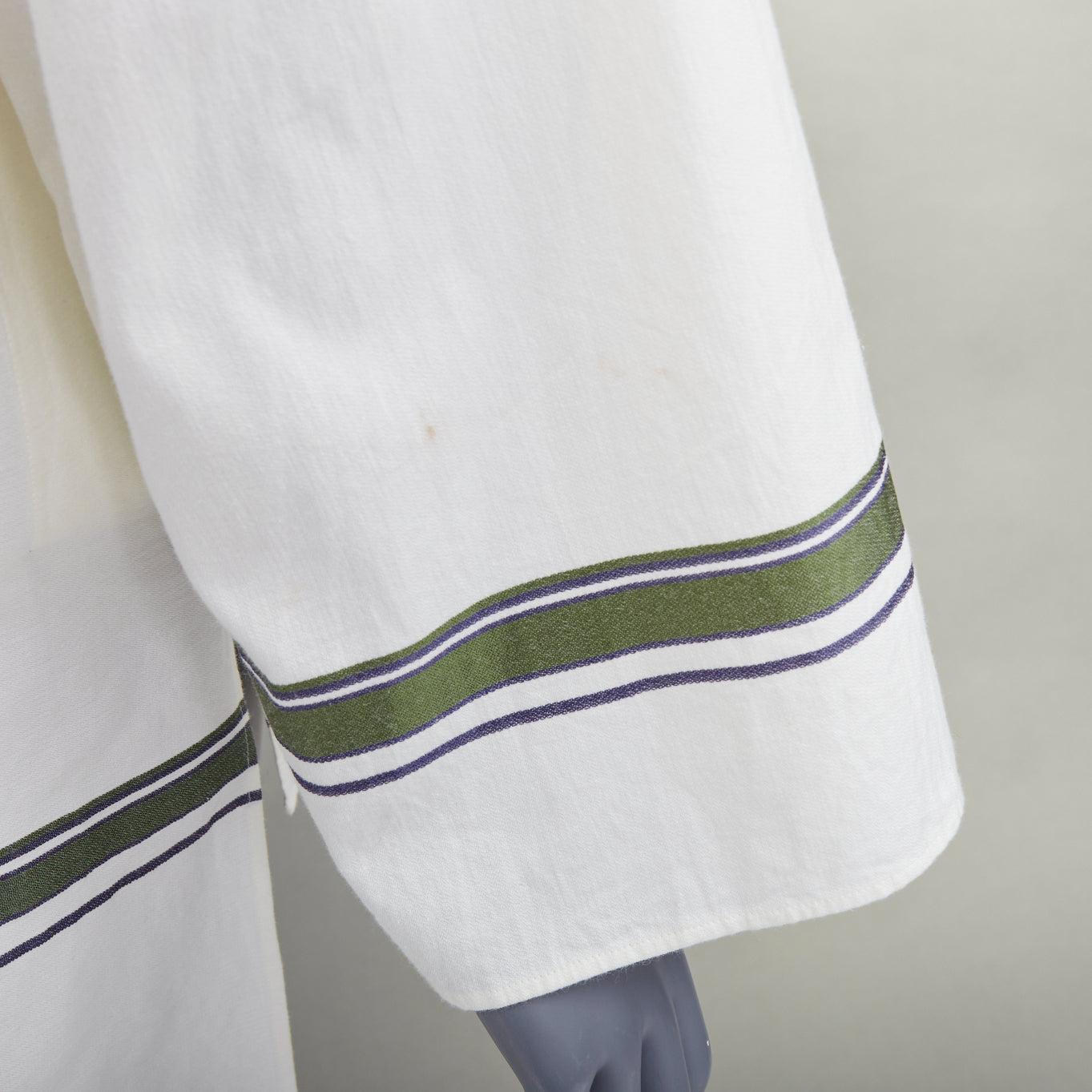 Donna BACCA - Maglia oversize asimmetrica a righe in cotone misto seta color crema IT36 S in vendita