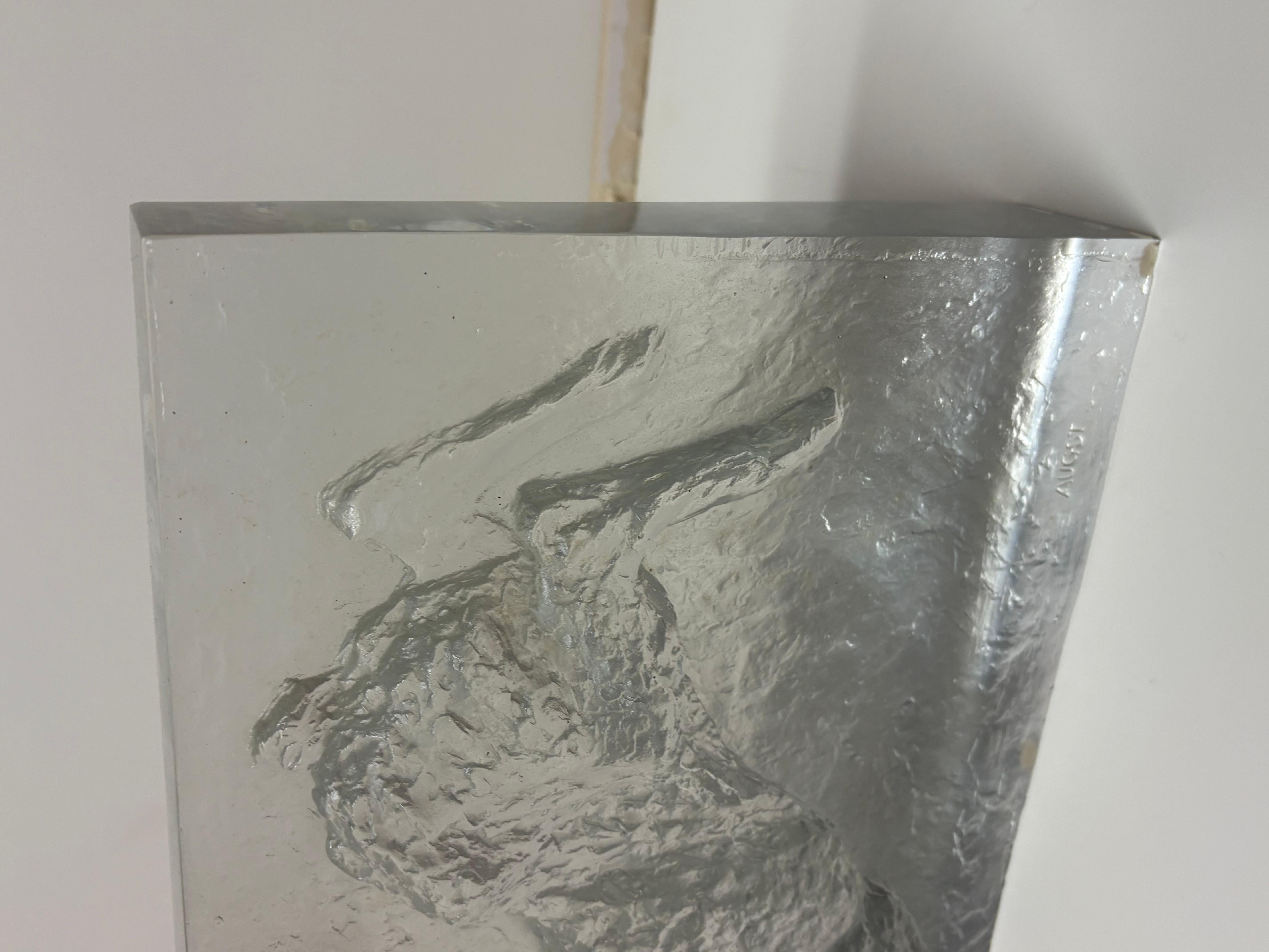 “French Glass Plaque of a Rabbit” For Sale 1