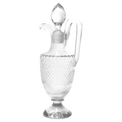 Antique Baccarat 16" Cut Crystal Decanter with Diamond Point Decoration