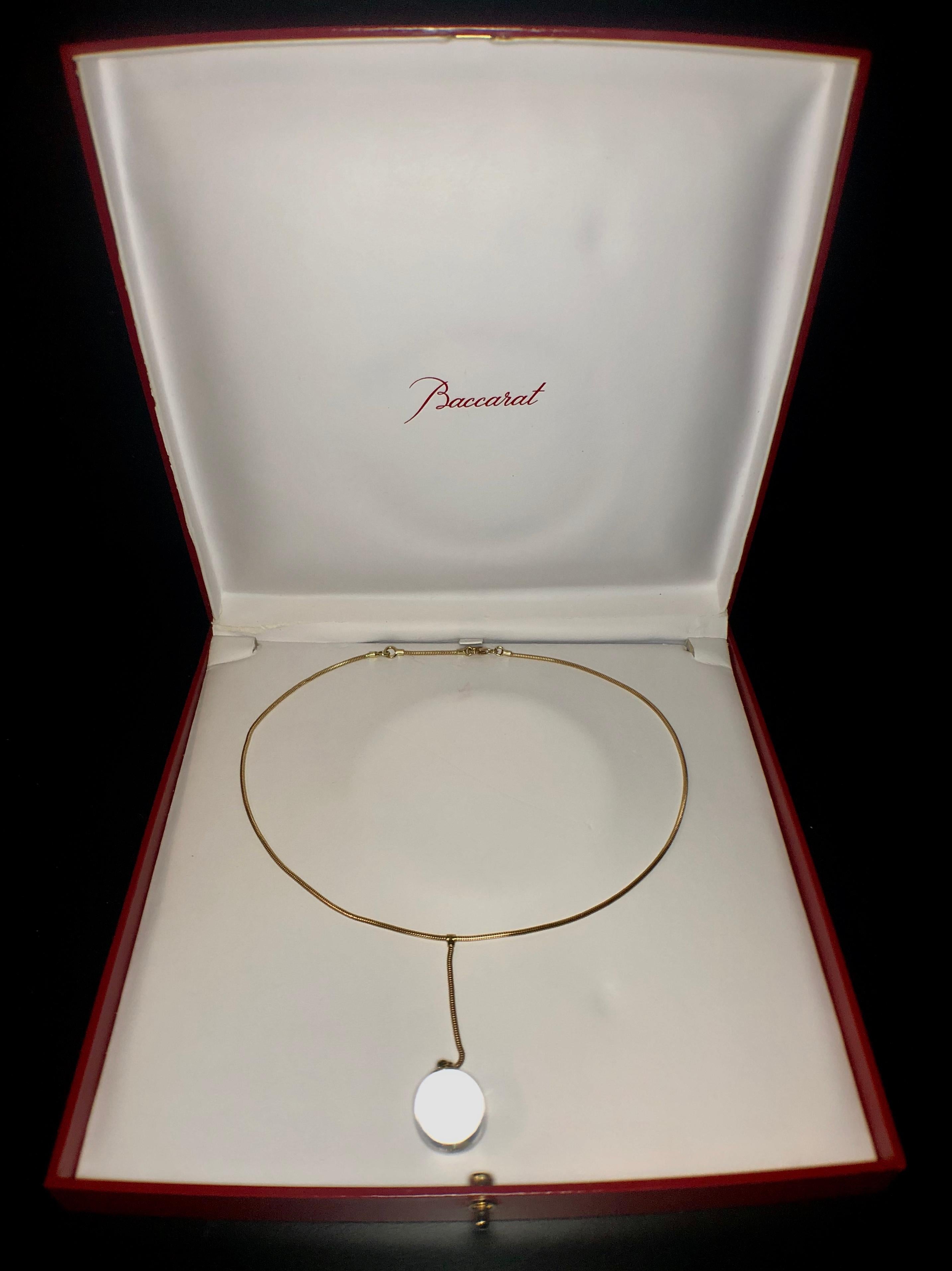 Baccarat 18 Karat Crystal Modern 1990s Lariat Necklace 5