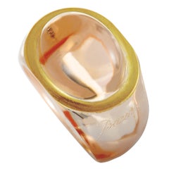 Baccarat 18 Karat Yellow Gold Crystal Ring