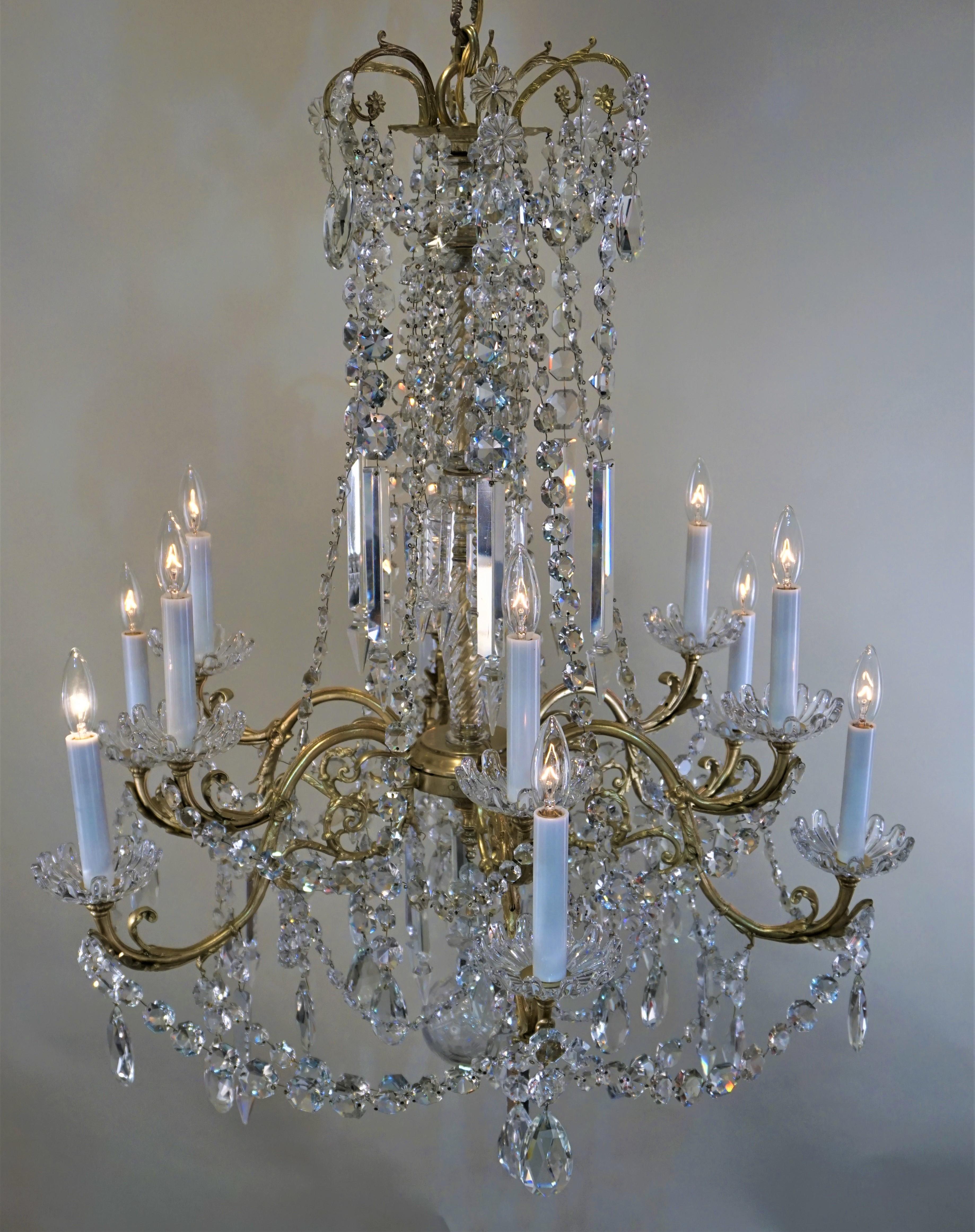 Baccarat 19th Century Crystal and Bronze Chandelier 7