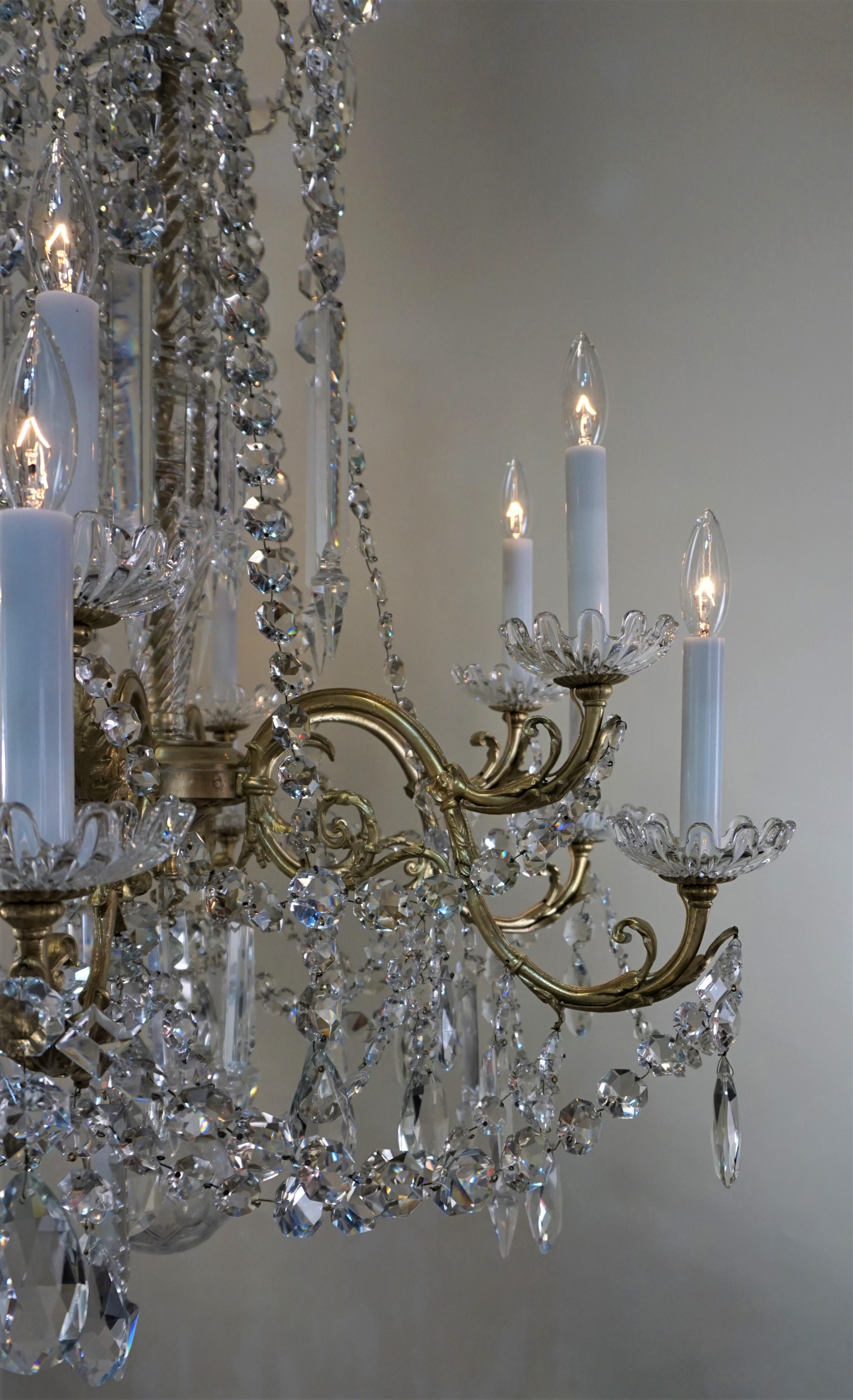 Baccarat 19th Century Crystal and Bronze Chandelier 2