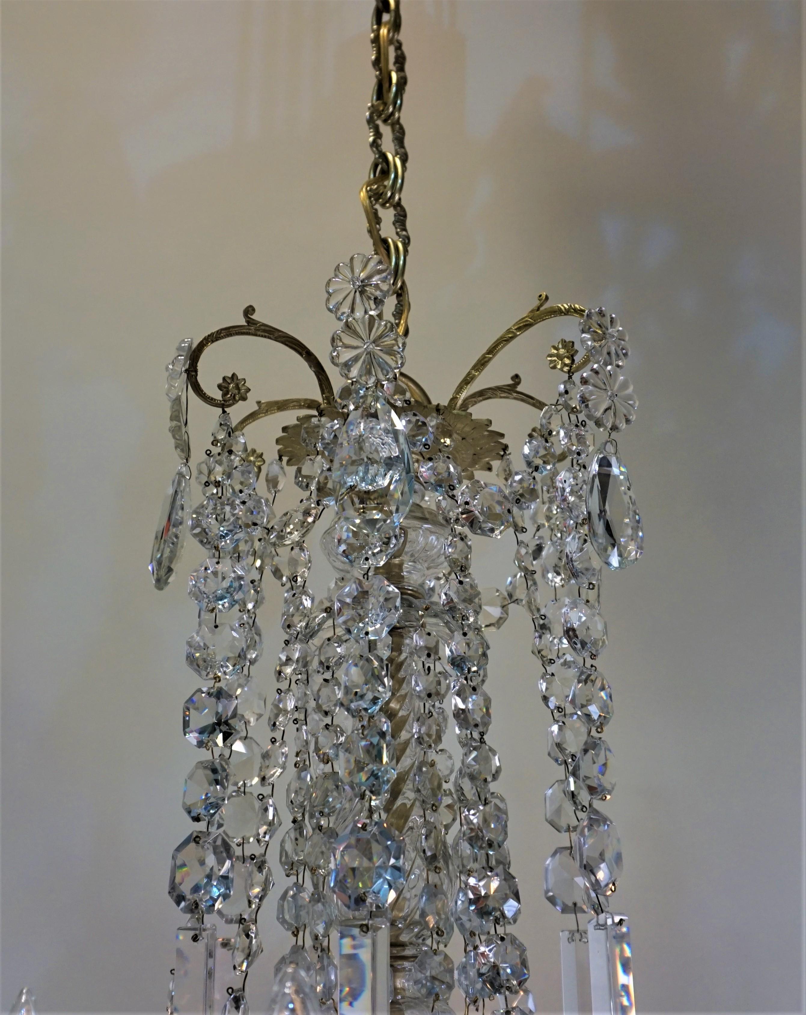 Baccarat 19th Century Crystal and Bronze Chandelier 3