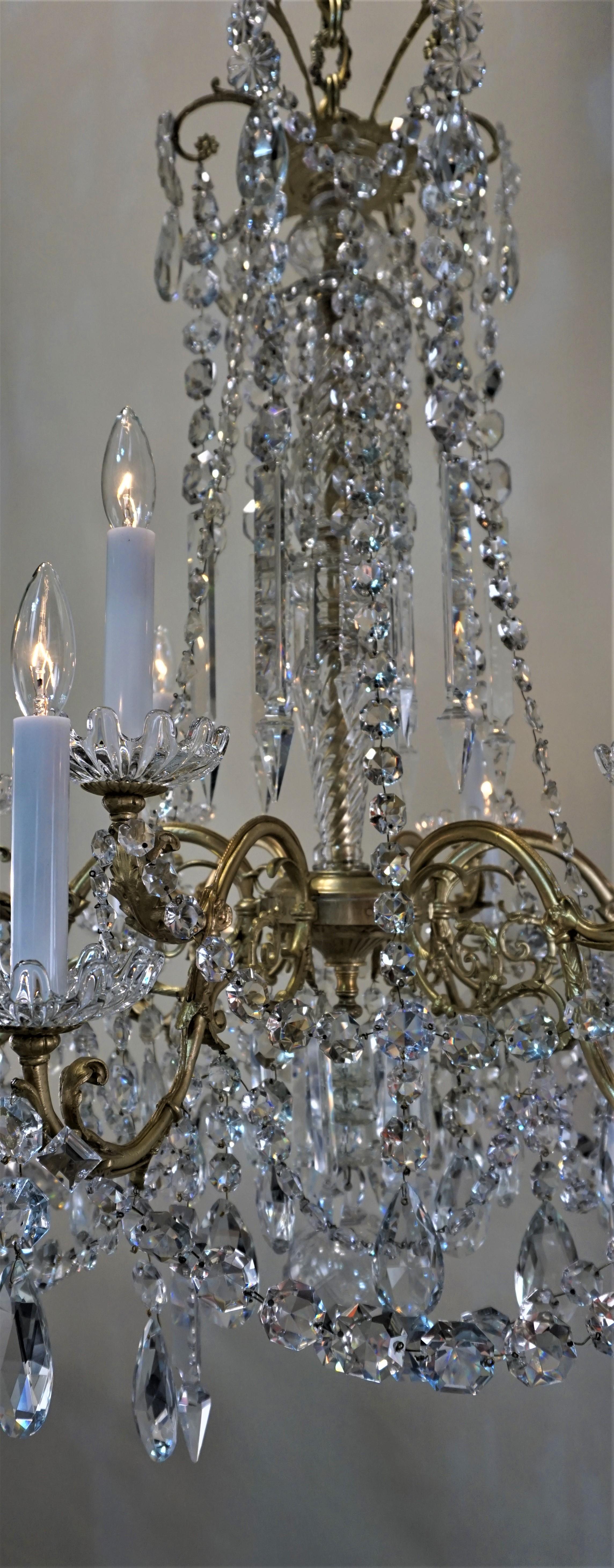 Baccarat 19th Century Crystal and Bronze Chandelier 4