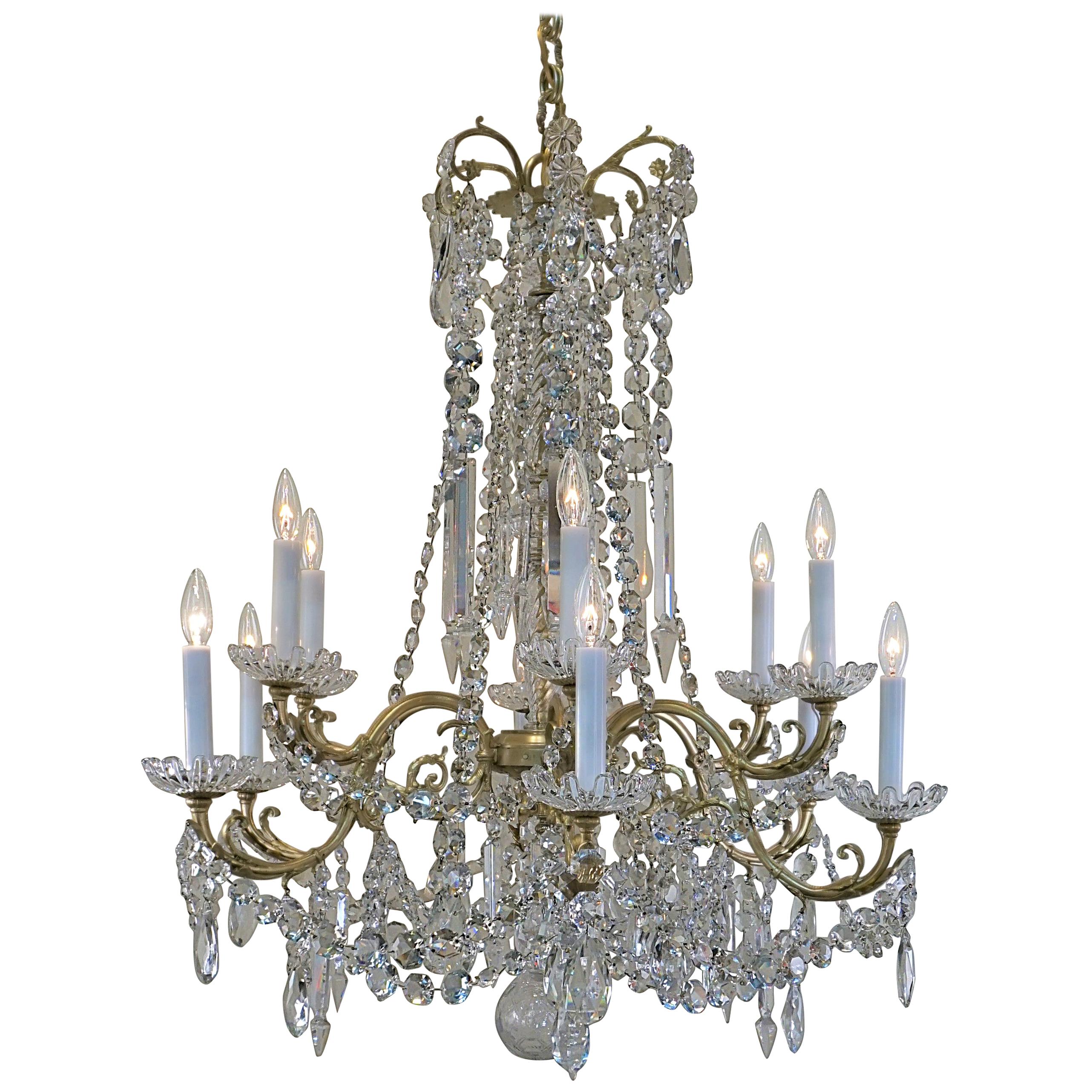 Baccarat 19th Century Crystal and Bronze Chandelier