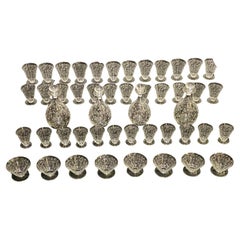 Baccarat 48 Elisabeth Millefiori Glasses and Bottles Set, France ca. 1930