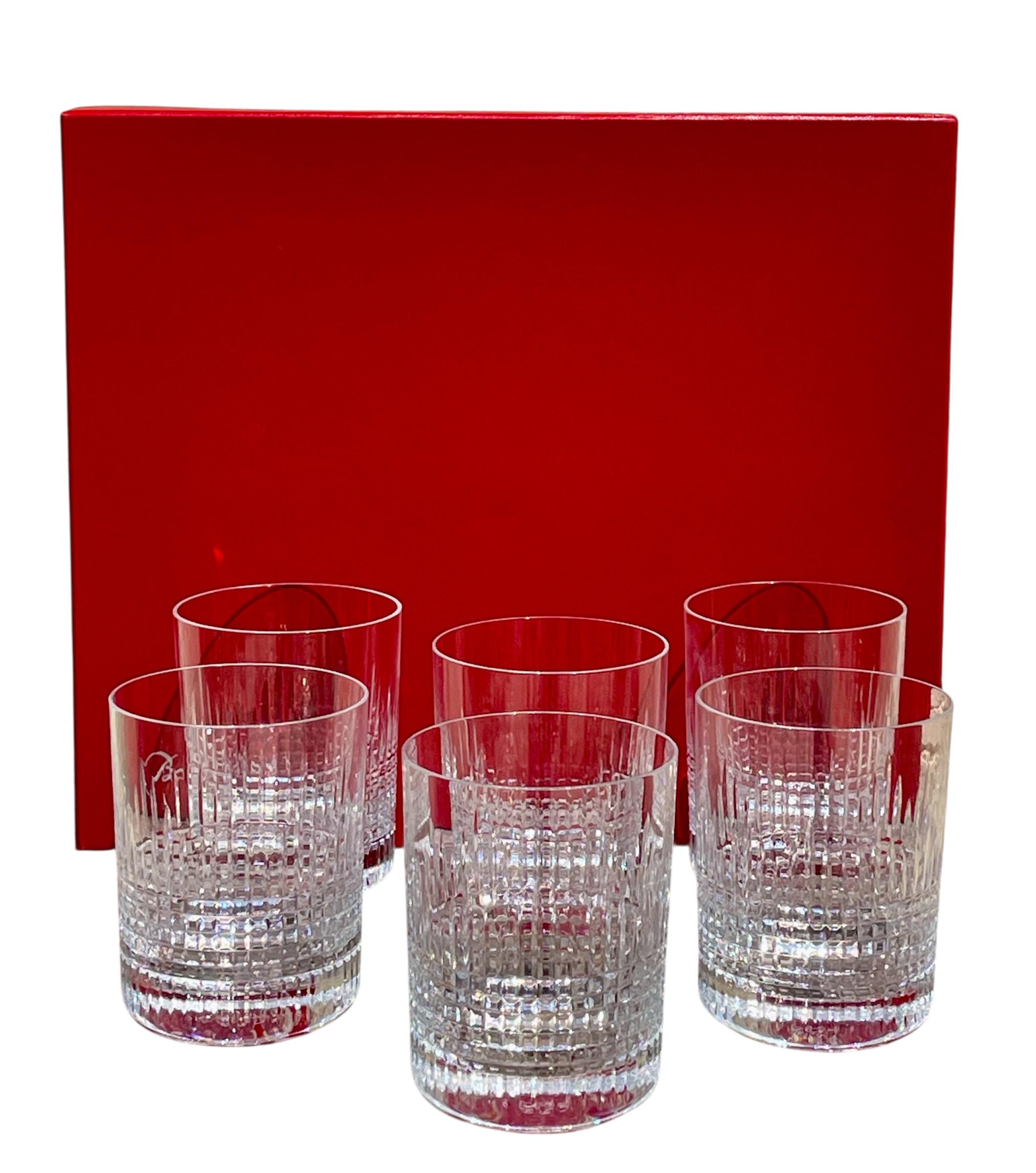 Baccarat set of 6 crystal water or whisky glasses. Model called 