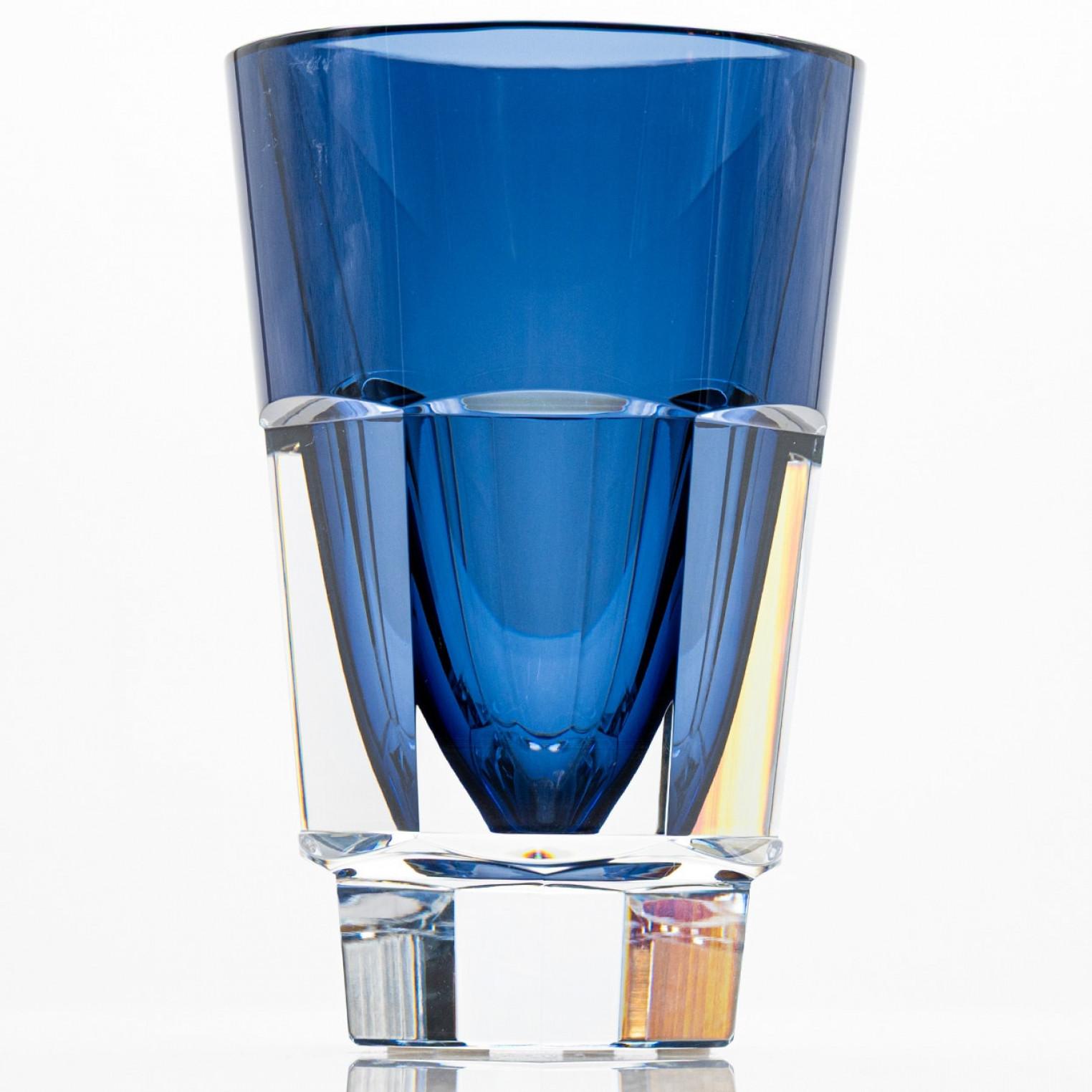Vaso Baccarat Abyss in vetro trasparente blu, Francia In condizioni buone in vendita a Rijssen, NL