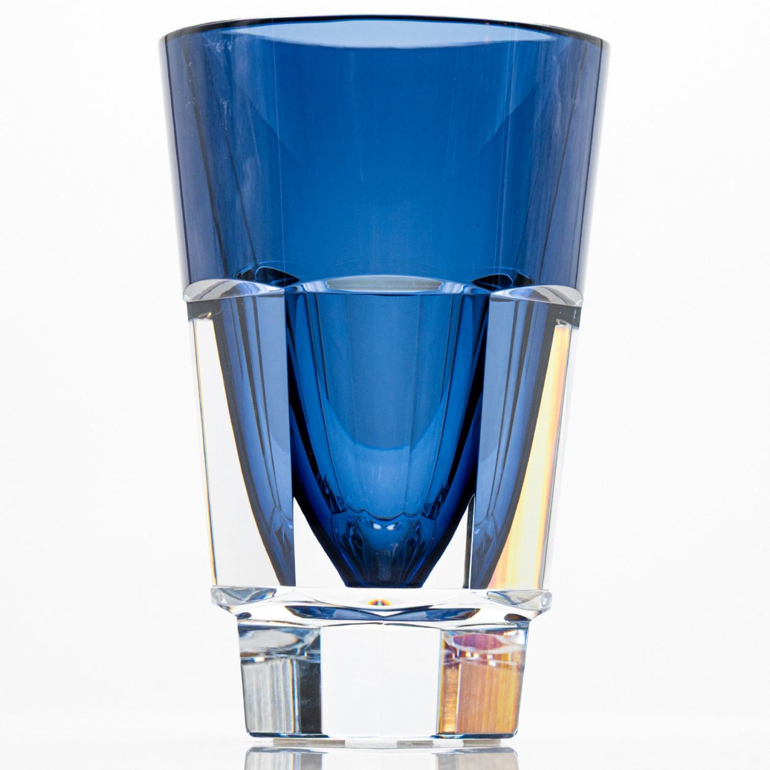 Baccarat Jarrón Abismo Azul Cristal Claro, Francia en Bueno estado para la venta en Rijssen, NL