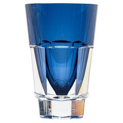 Baccarat Abyss Vase Blue Clear Crystal Glass, France